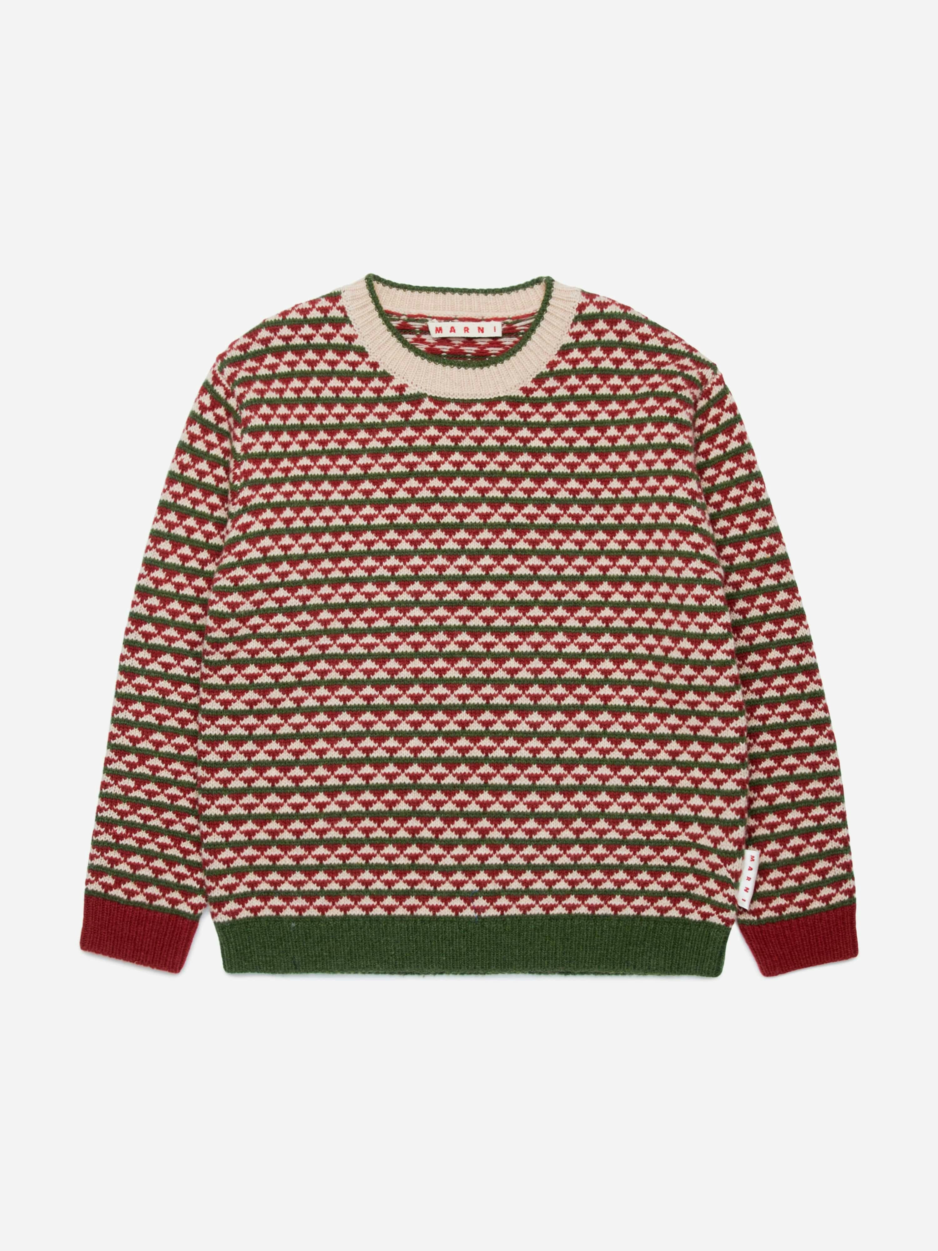 Marni Kids Unisex Kids Red Wool Knitted Jumper In - 8 Yrs