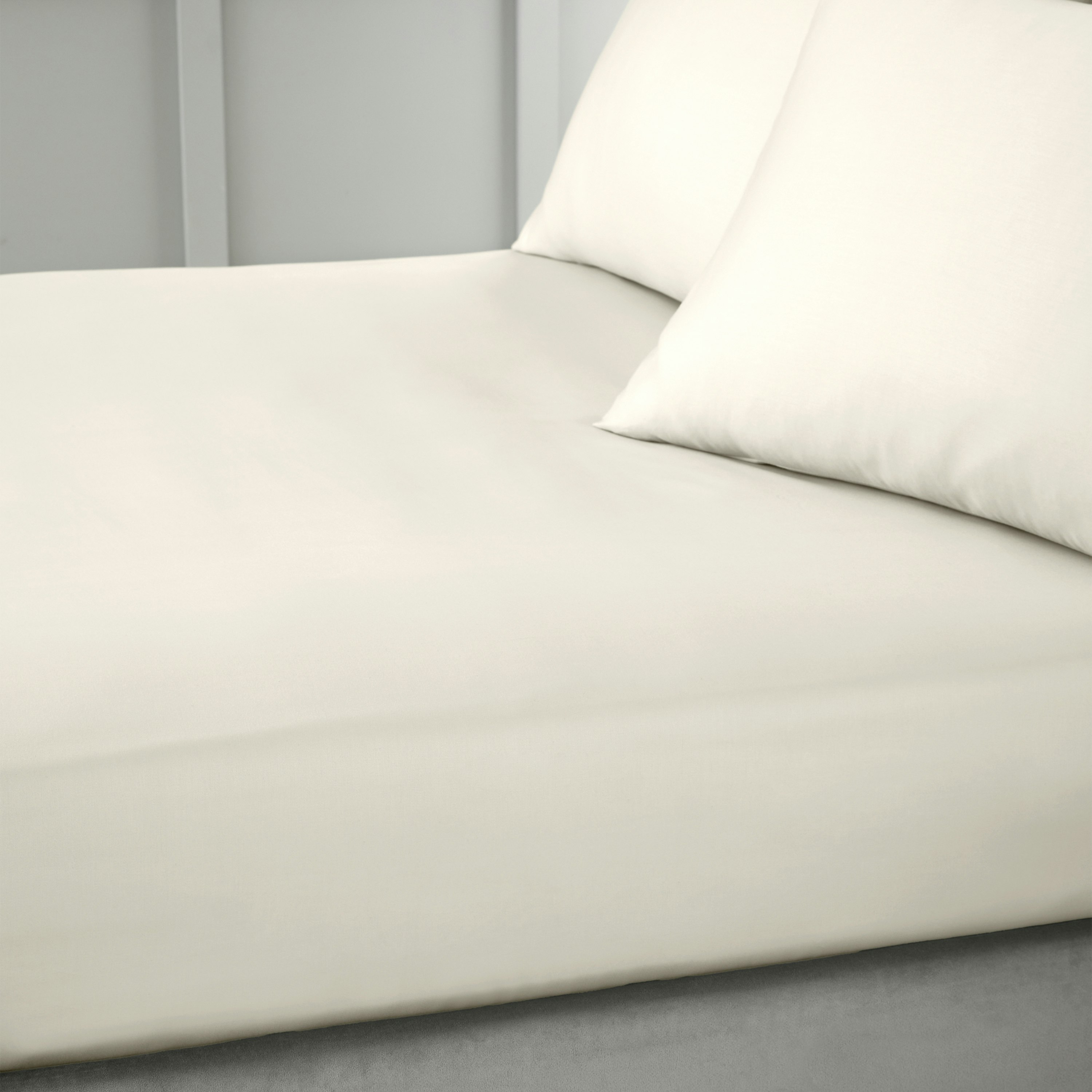 Bianca 400 Thread Count Cotton Sateen Fitted Sheet - Oyster - King