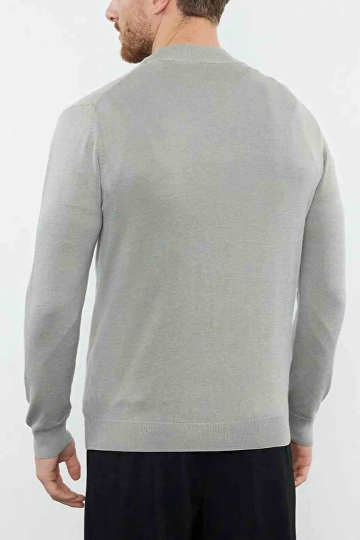 Wovcor Men's Grey Half Turtleneck Knit Sweater - Xxl