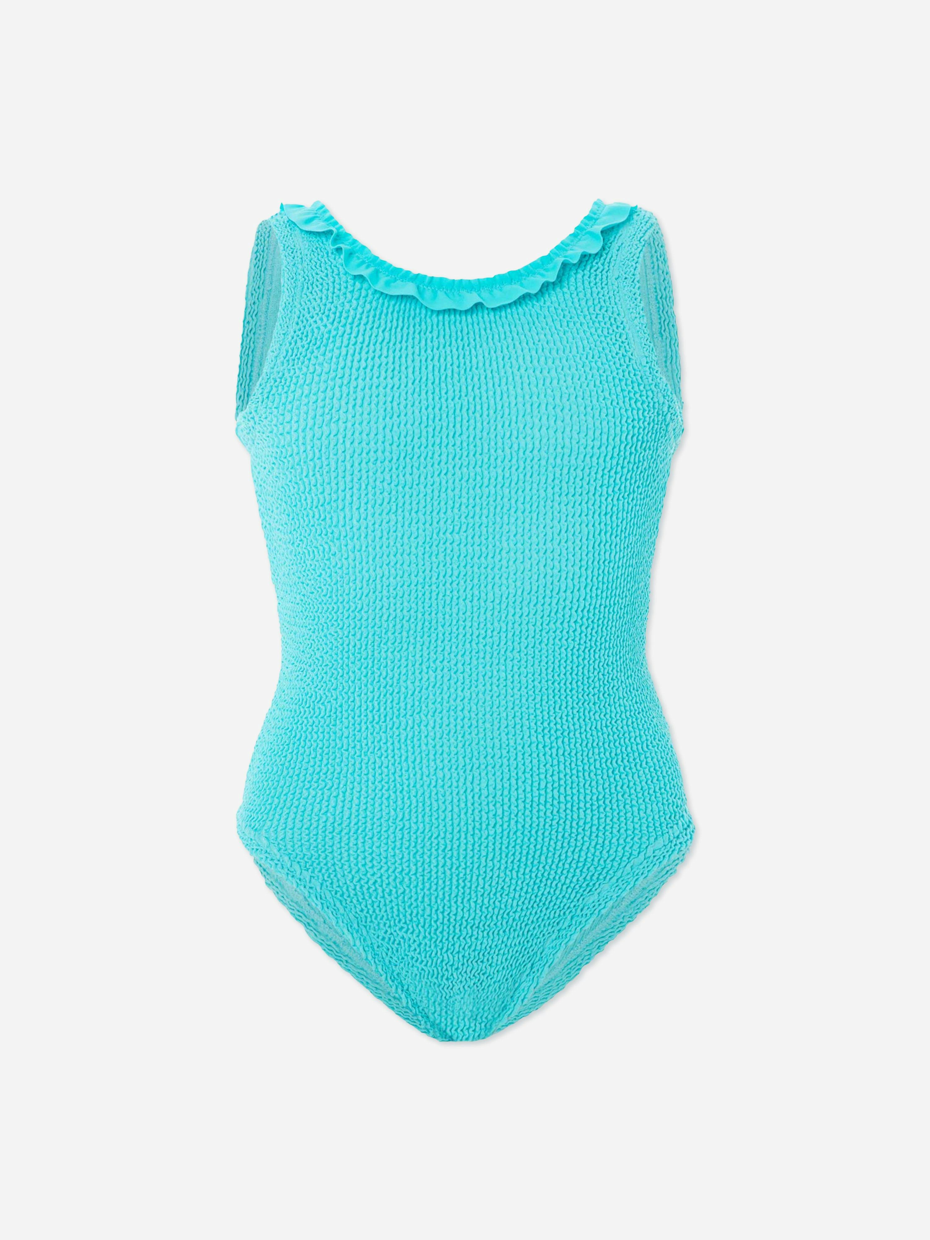 Hunza G Girls Blue Isla Swimsuit In - 7 - 12 Yrs