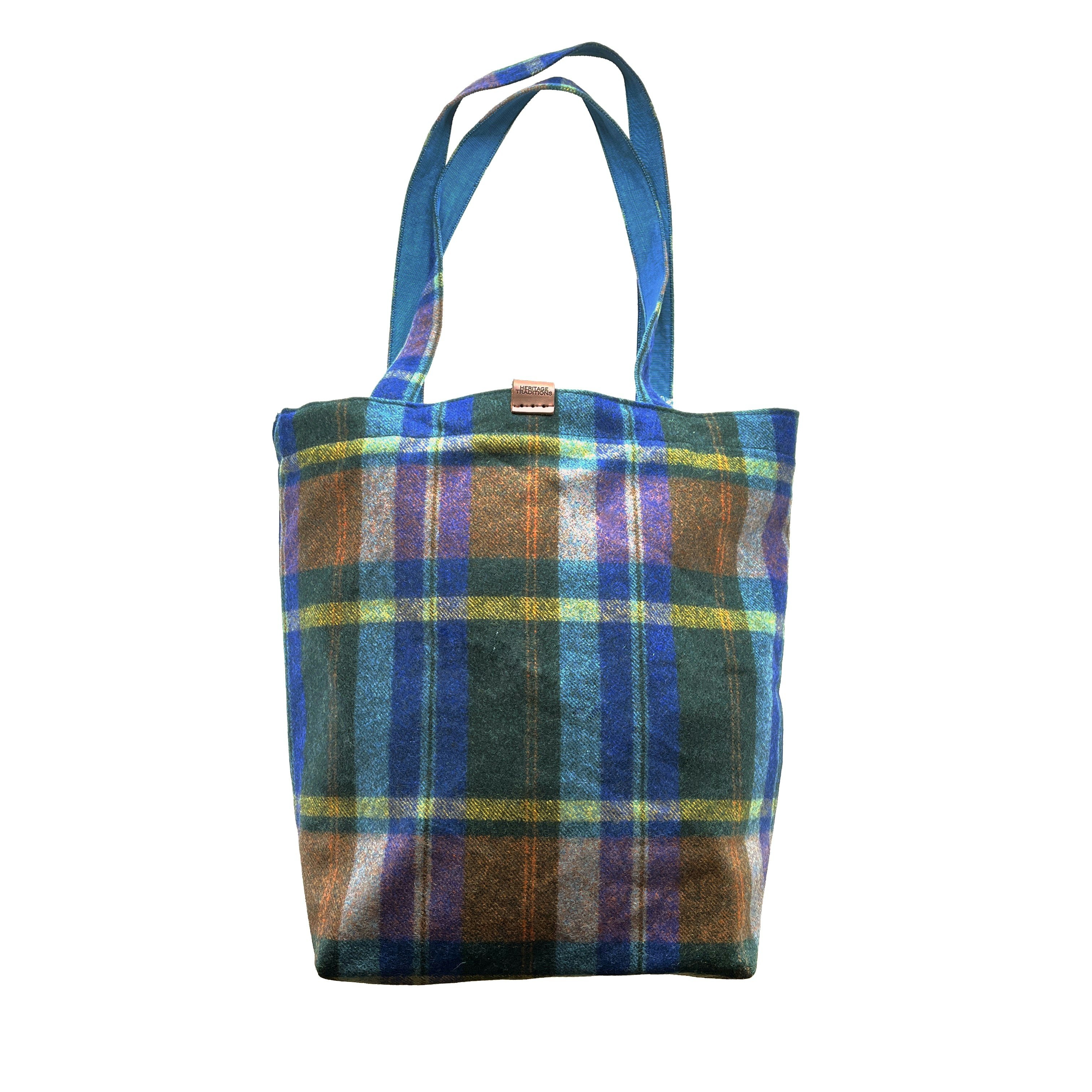 Heritage Traditions Blue Check Tweed Shopper Bag - Check