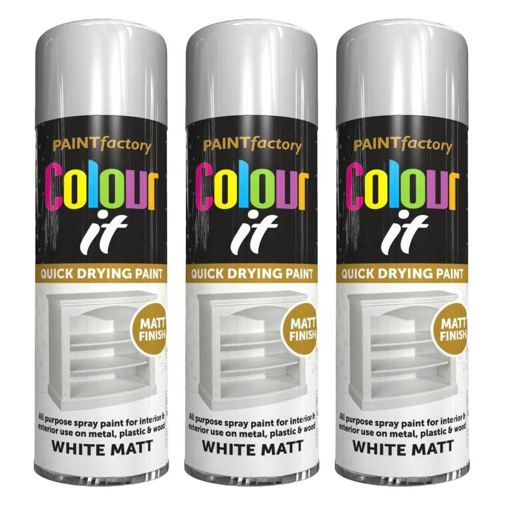 Paint Factory White 3X Matt Spray Paint 250Ml - Image 10