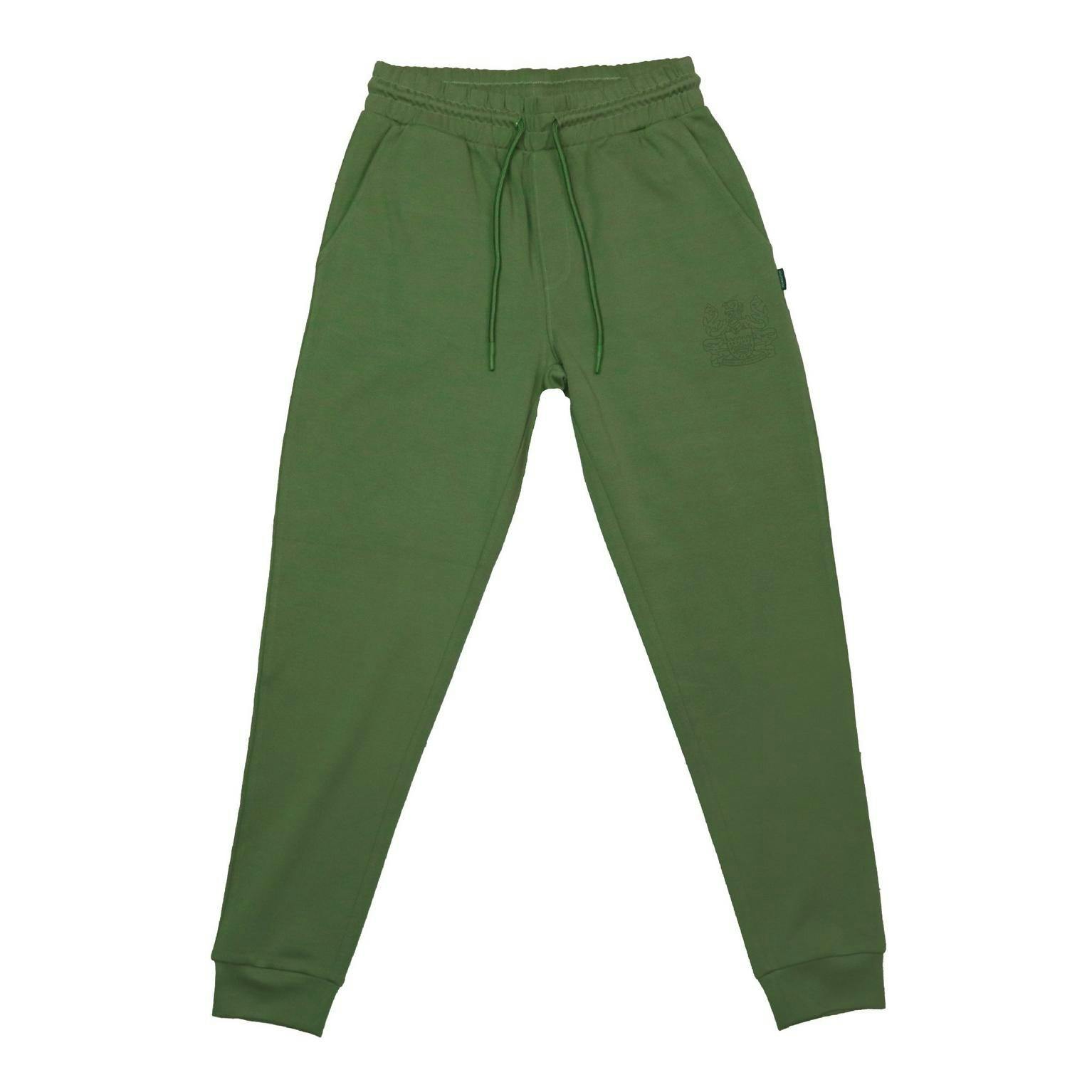 Aquascutum Men's Green Cotton Tapered Leg Slim Joggers - Military - Xxl - Military - 100% Cotton