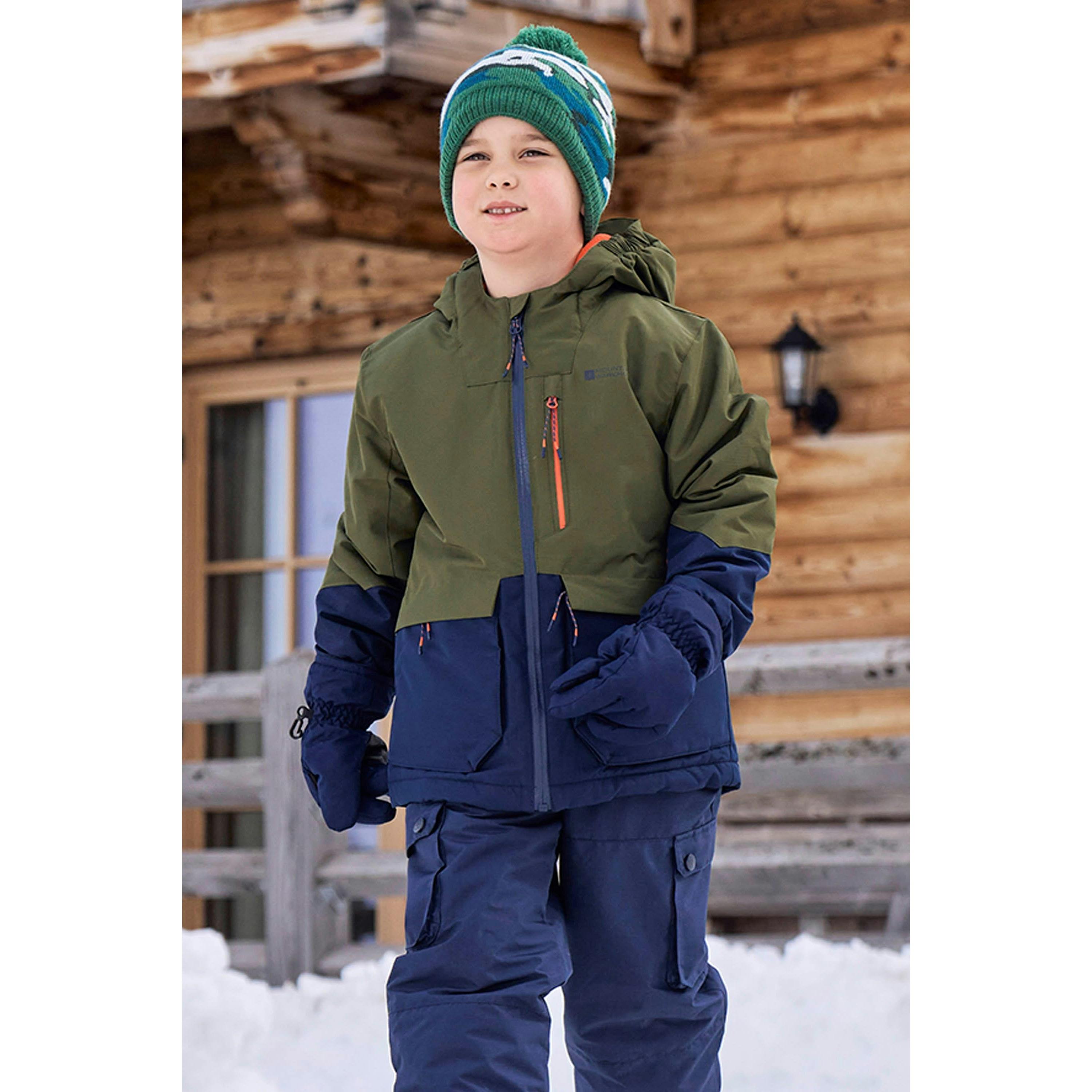 Mountain Warehouse Green Kids Cosmos Water Resistant Ski Jacket - Khaki - 13 Years - Khaki - 100% Mixed