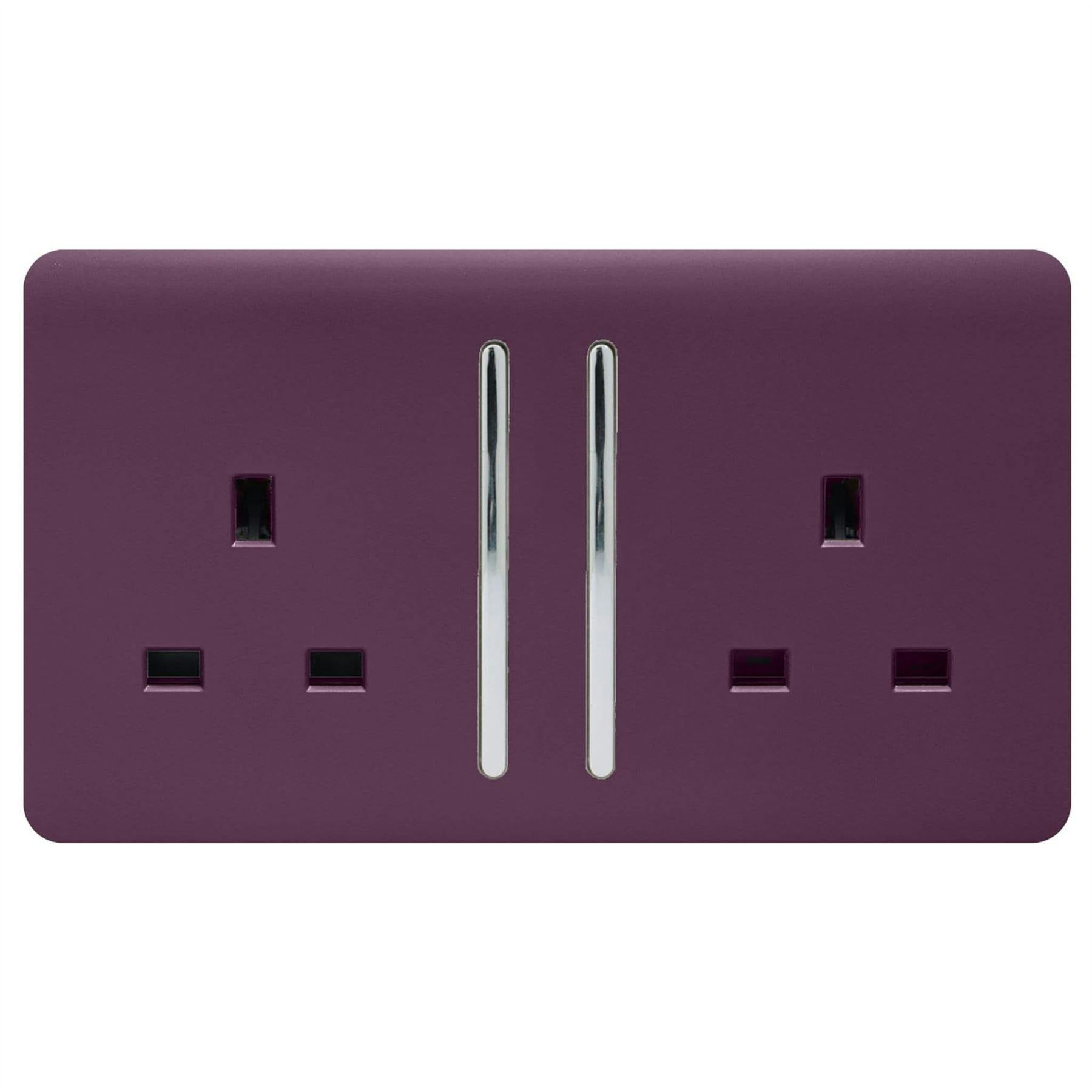 Trendi Switch 2 Gang Switched Plug Socket - Size 2 - Purple - Image 6