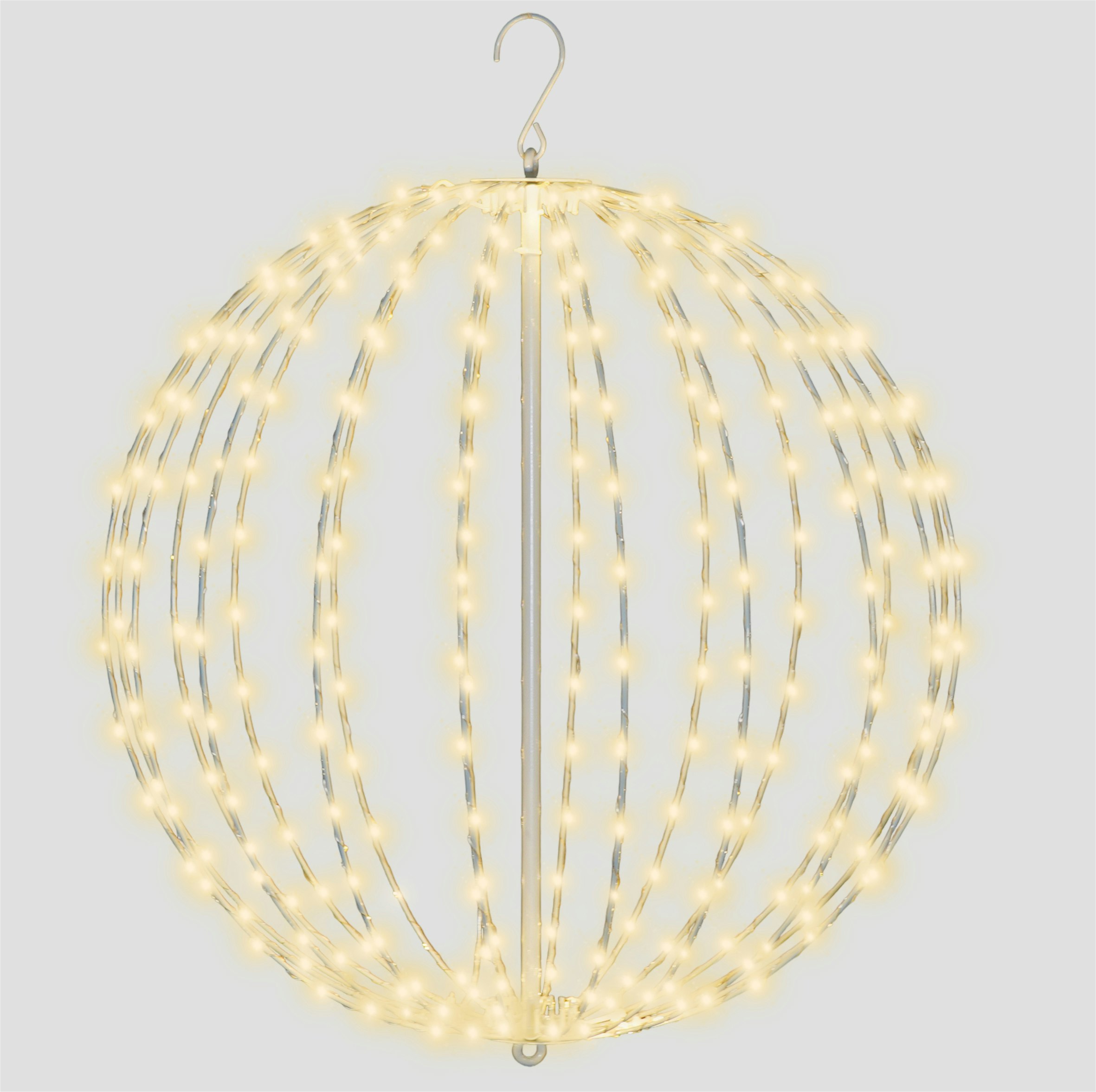 Xmas Haus White 50Cm 320 Warm Led Metal Hanging Ball
