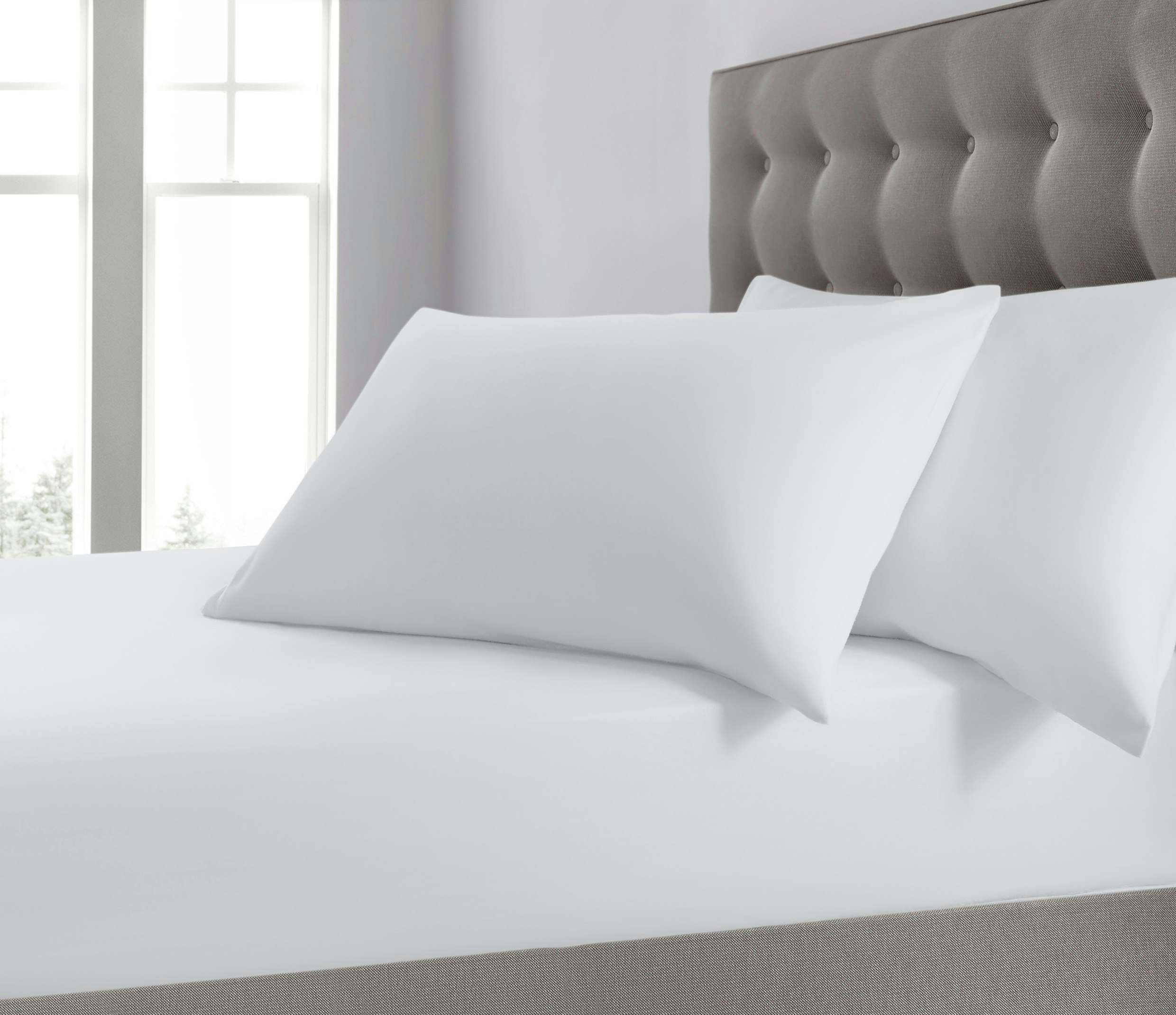 Sweet Dreams White 200 Thread Count Percale Cotton Fitted Sheet - Super King