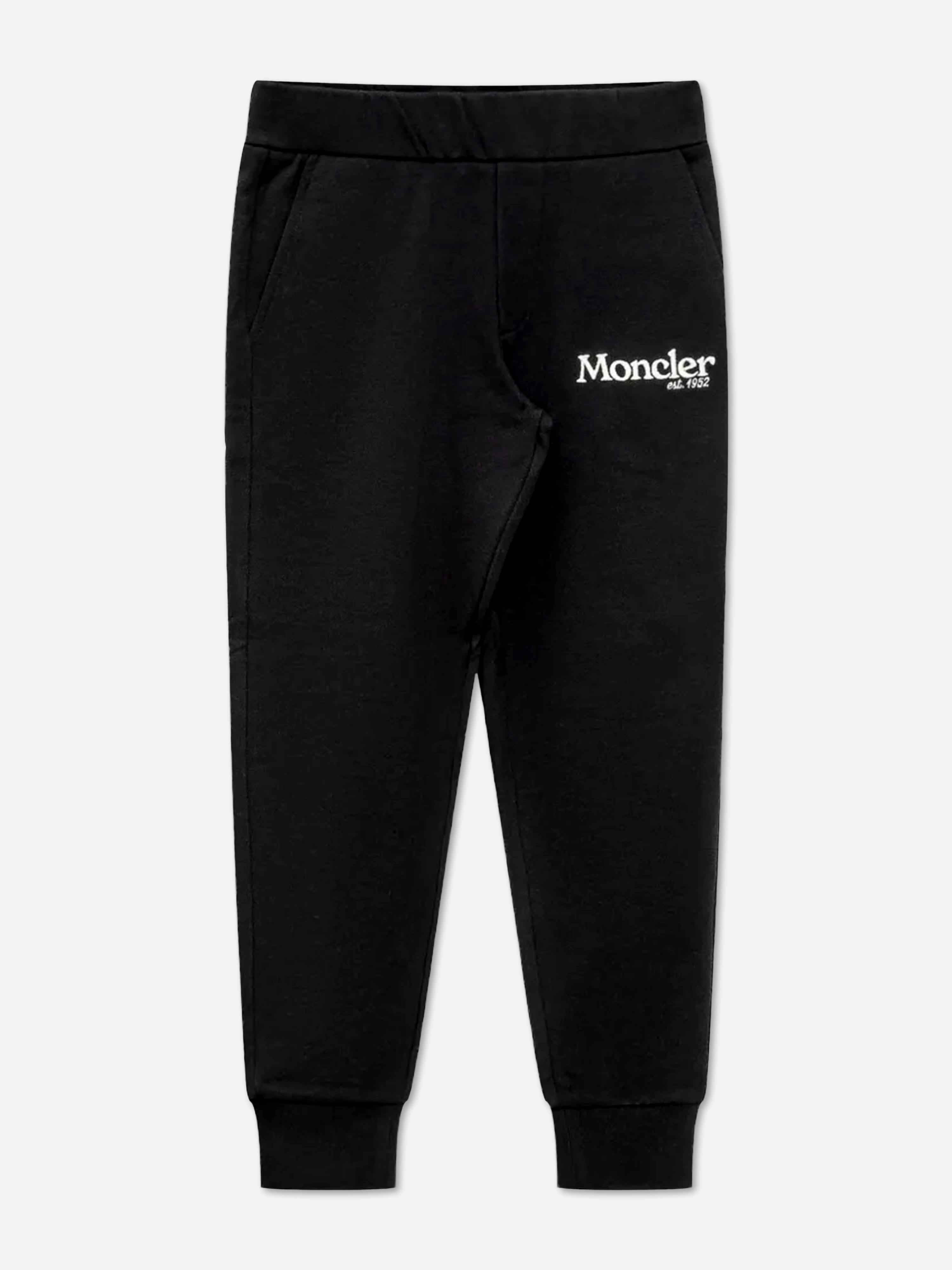 Moncler Enfant Boys Black Logo Joggers In - 4 Yrs