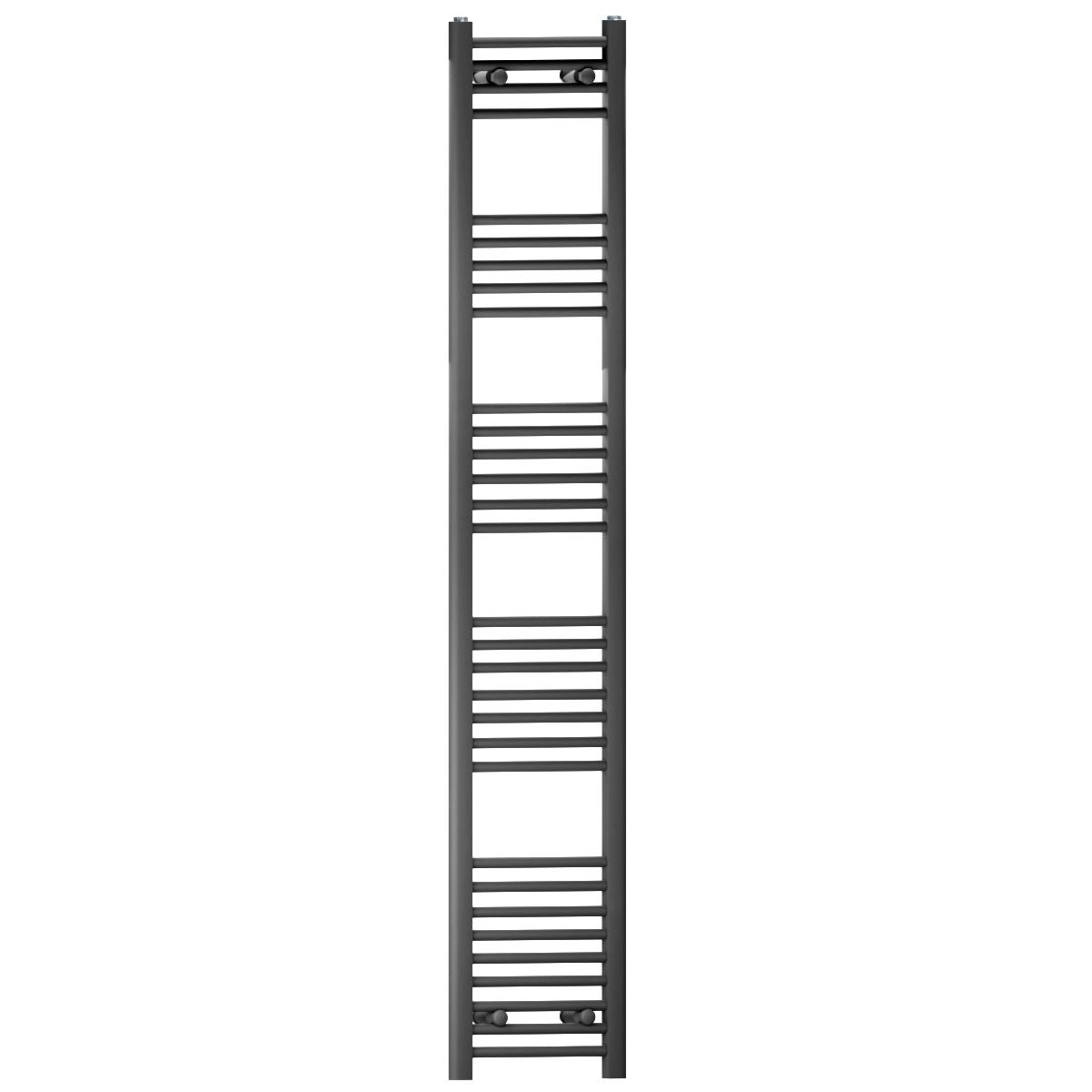 Myhomeware Black 350 Mm X 1800 Mm Straight Heated Bathroom Towel Rail Radiator For Central Heating Designer