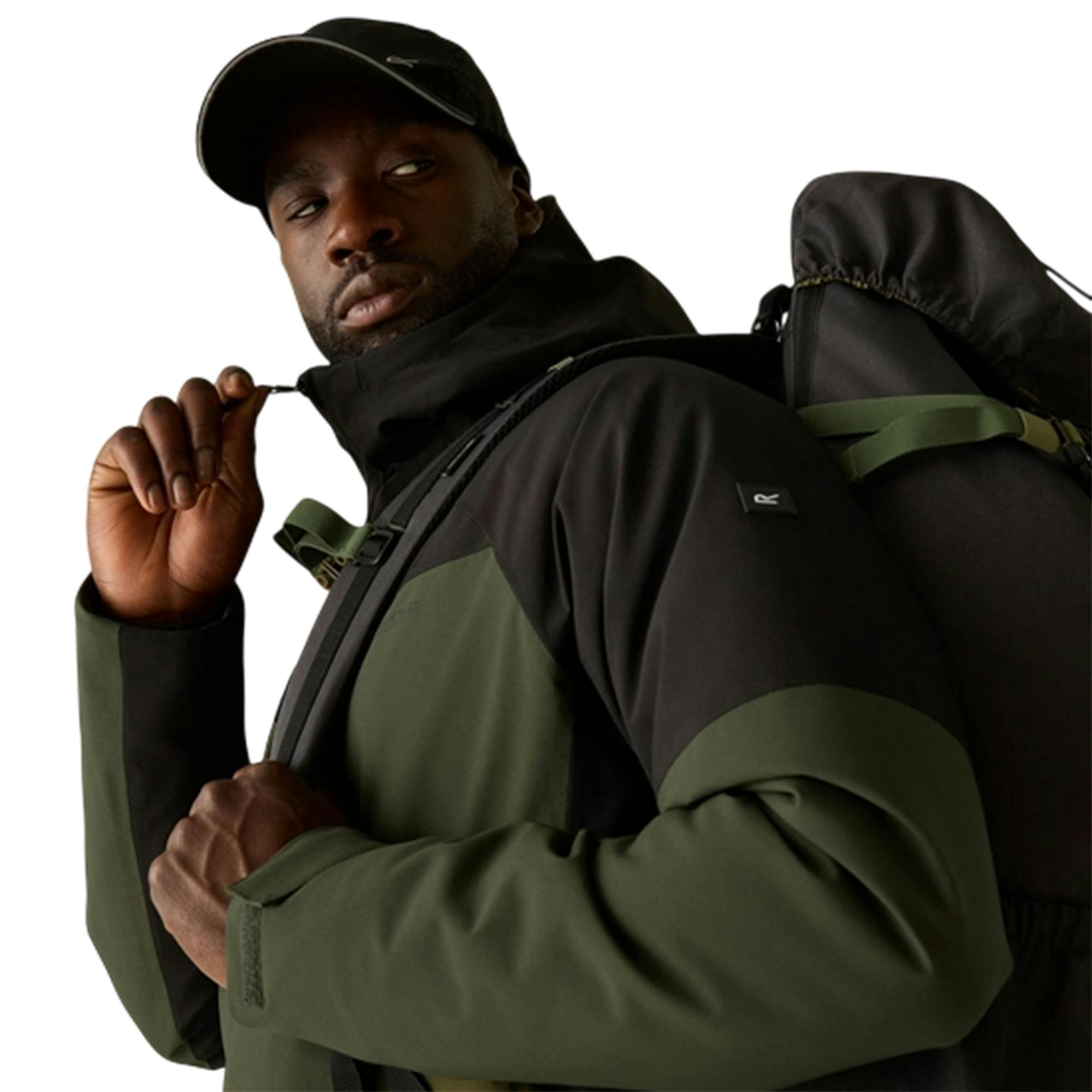 Regatta Men's Dark/Black Highton Two Tone Waterproof Stretch Insulated Jacket - Khaki/ - 3XL - Khaki/ - 100% Mixed