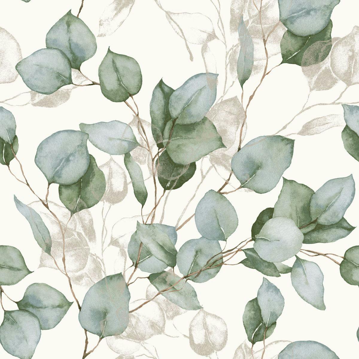 World Of Wallpaper White Eucalyptus Wallpaper - 10M X 53Cm - 100% Mixed