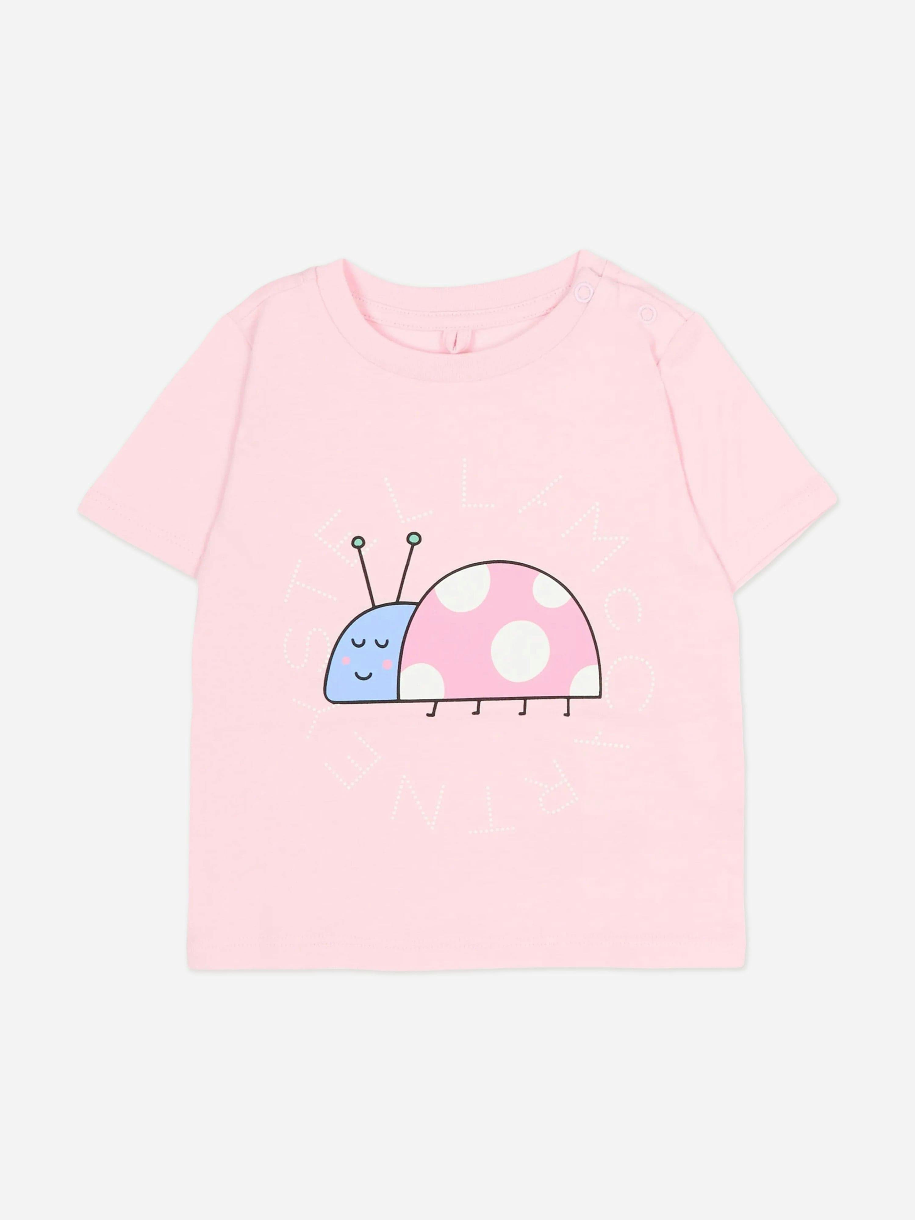 Stella Mccartney Kids Girls Pink Stella Mccartney Baby Ladybird Logo T-Shirt In - 18 Months