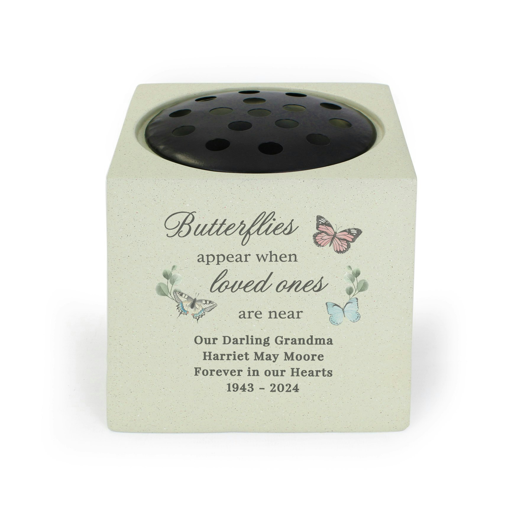 Personalised Memento Company Personalised Butterflies Appear Memorial Vase