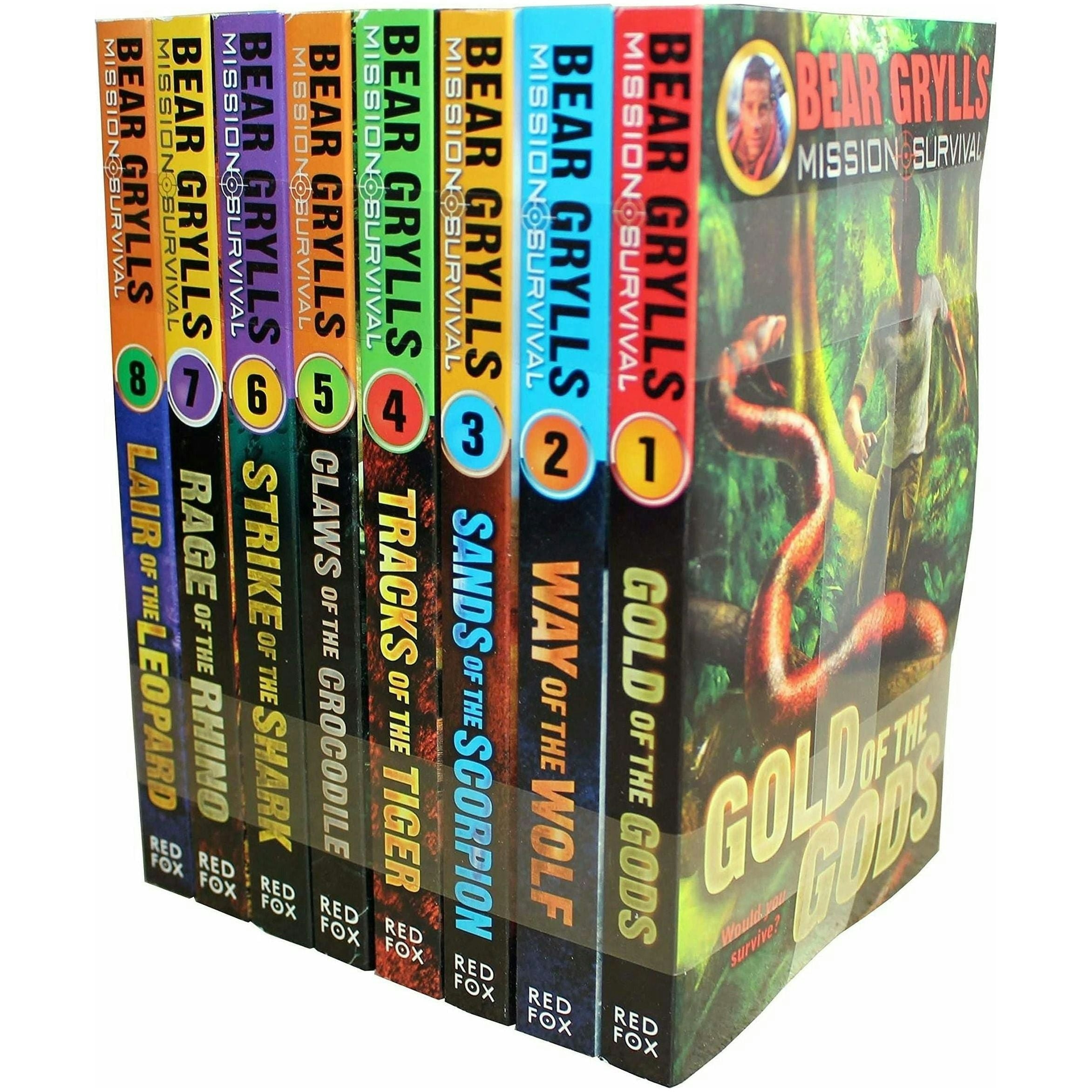 Red Fox Gold Bear Grylls Mission Survival 8 Book Set Claws Of The Crocodile And More
