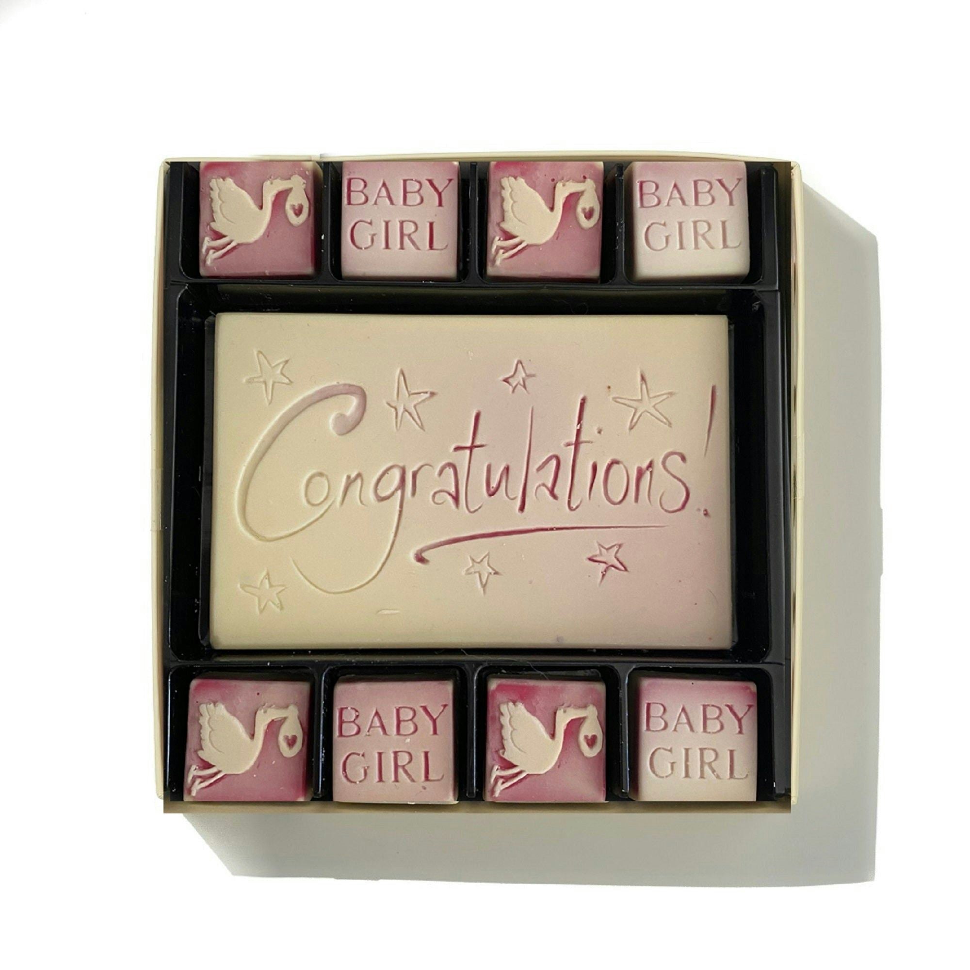 Choc On Choc Women's White Chocolate Congratulations Baby Girl Gift