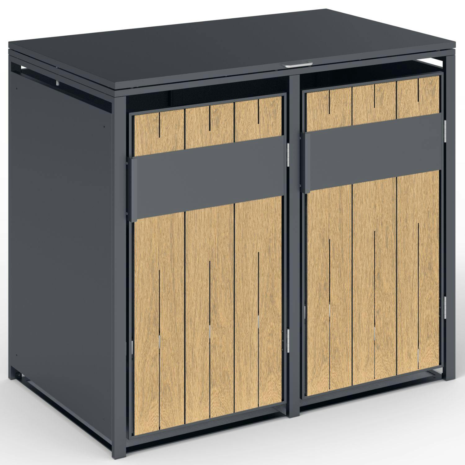 Phoenix Safe Phoenix Gb2200aw Outdoor Double Wheelie Bin Store For 2 X 240L Bins In Oak Effect - Oak Effect - Powder-Coated - Steel