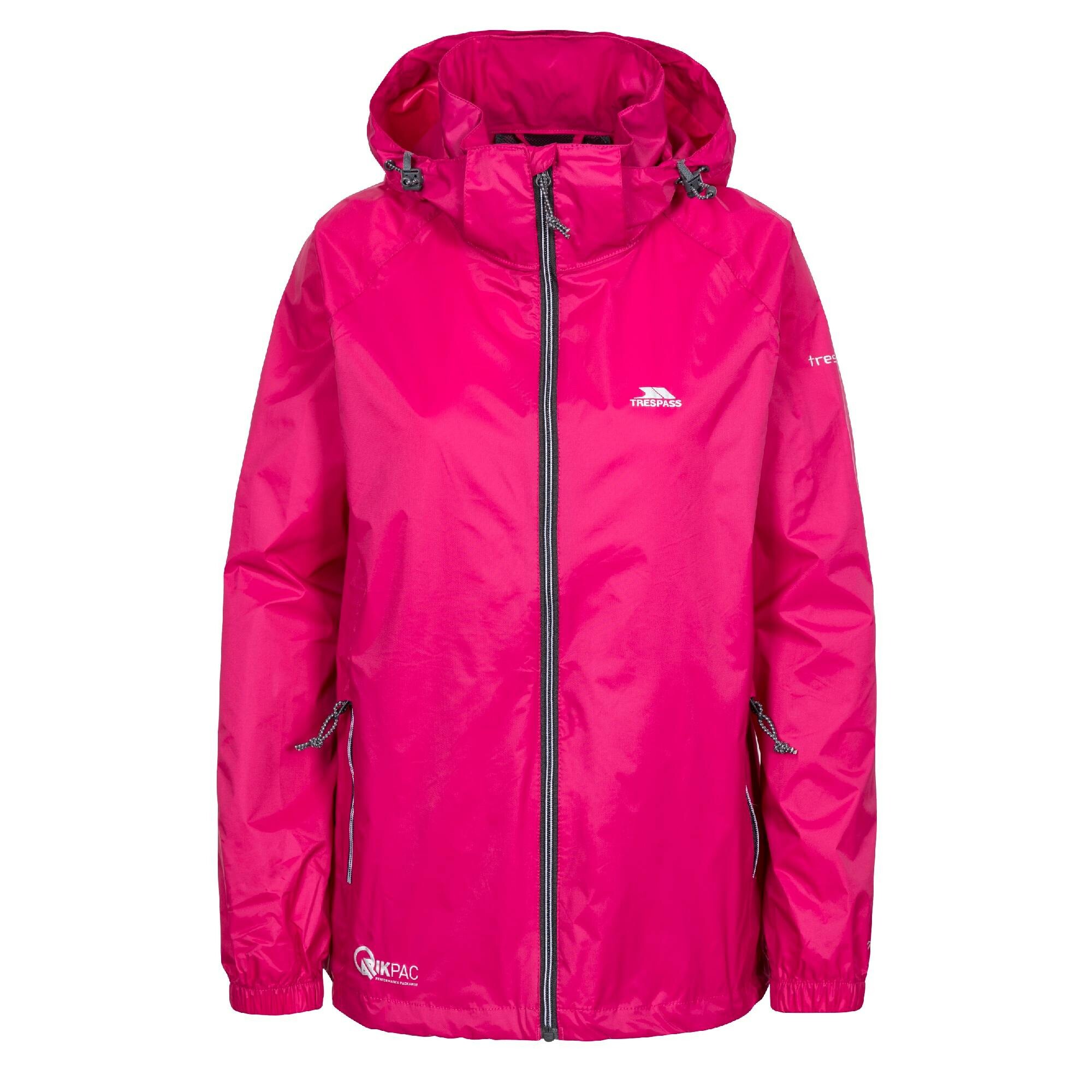 Trespass Womens Qikpac X Unisex Packaway Jacket - Pink - Size X-Small - Image 3