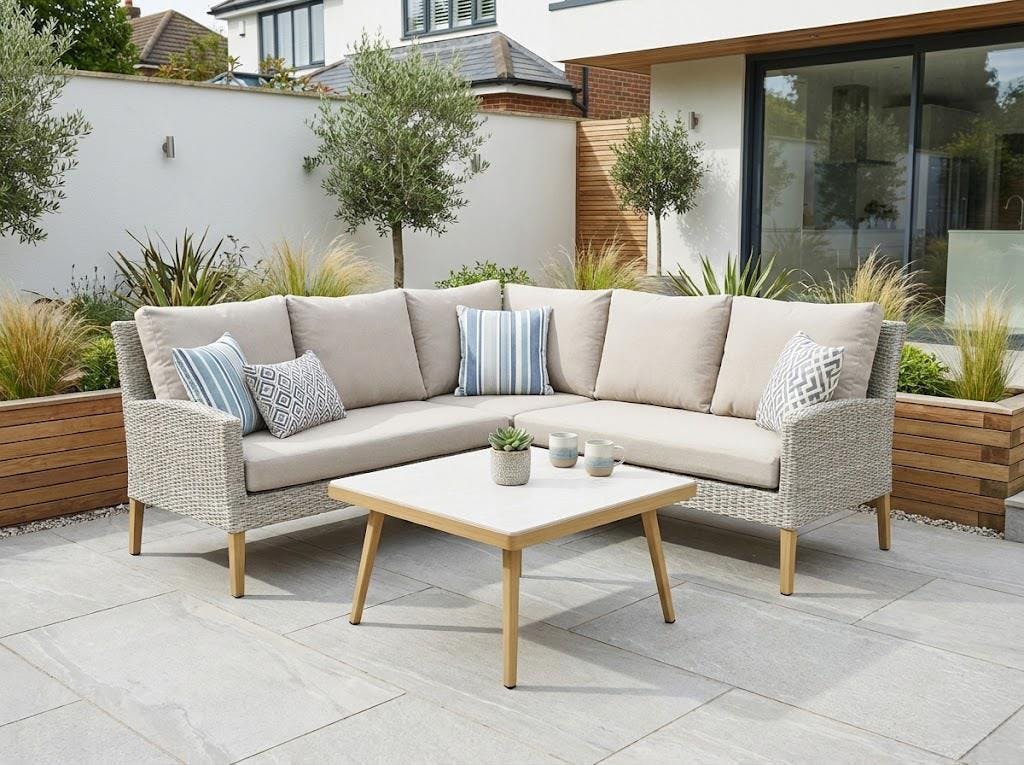 Norfolk Leisure Beige Norfolk Collection Yalden Weave Corner Set