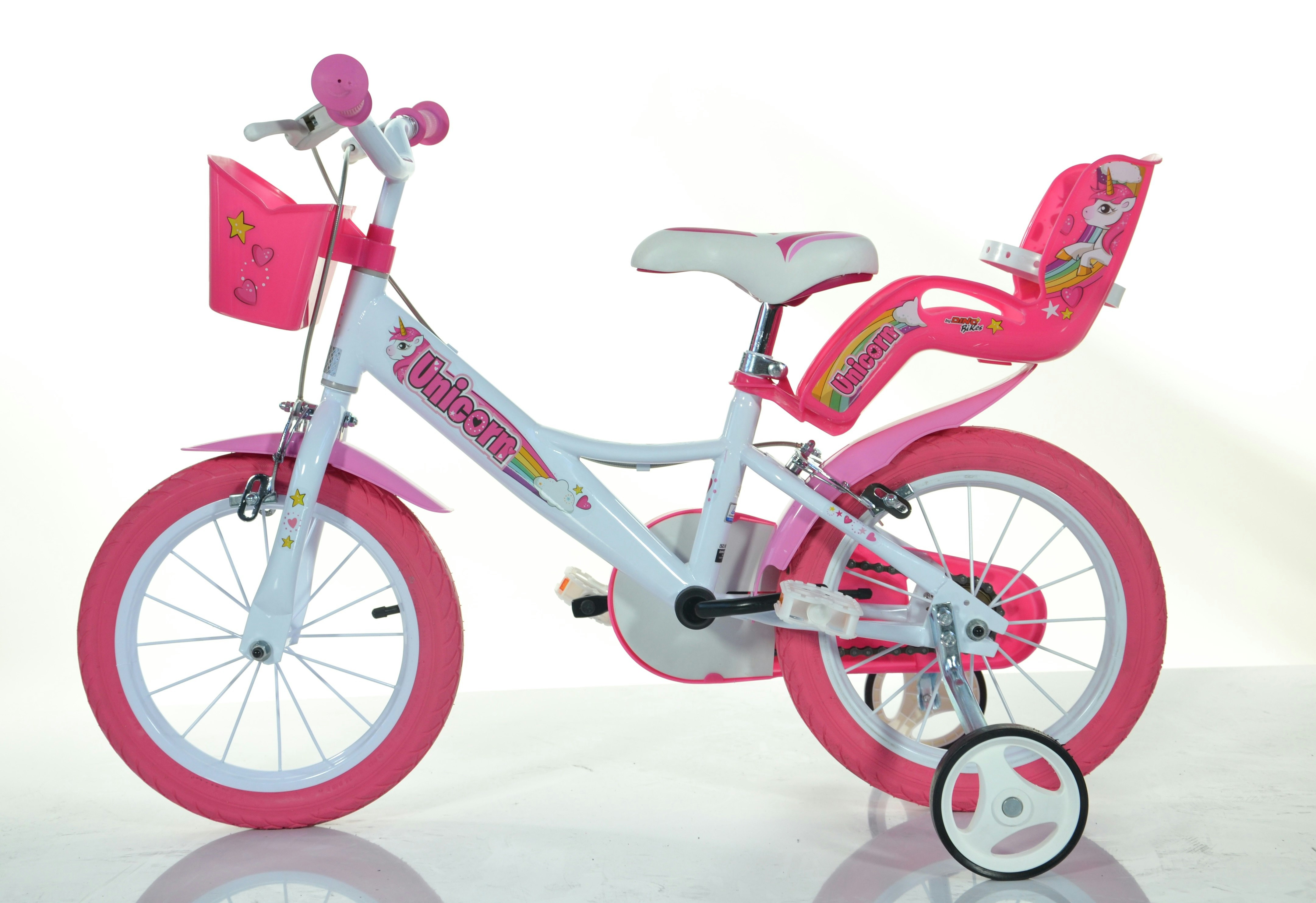 Dino Pink/White Unicorn 16'' Bicycle