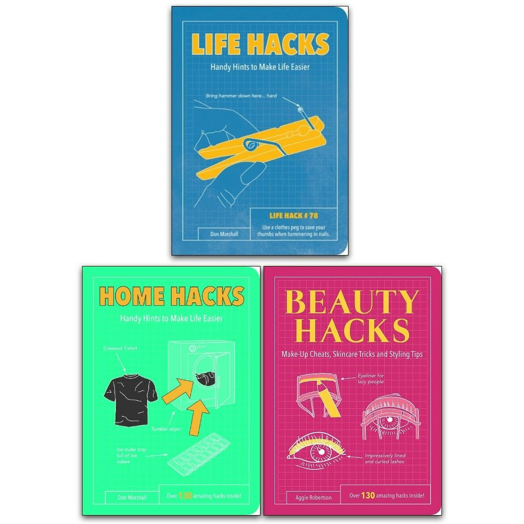 Summersdale Publishers Dan Marshall Handy Tips Tricks Hints Collection 3 Books Set Beauty Hacks, Life Hacks, Home Hacks
