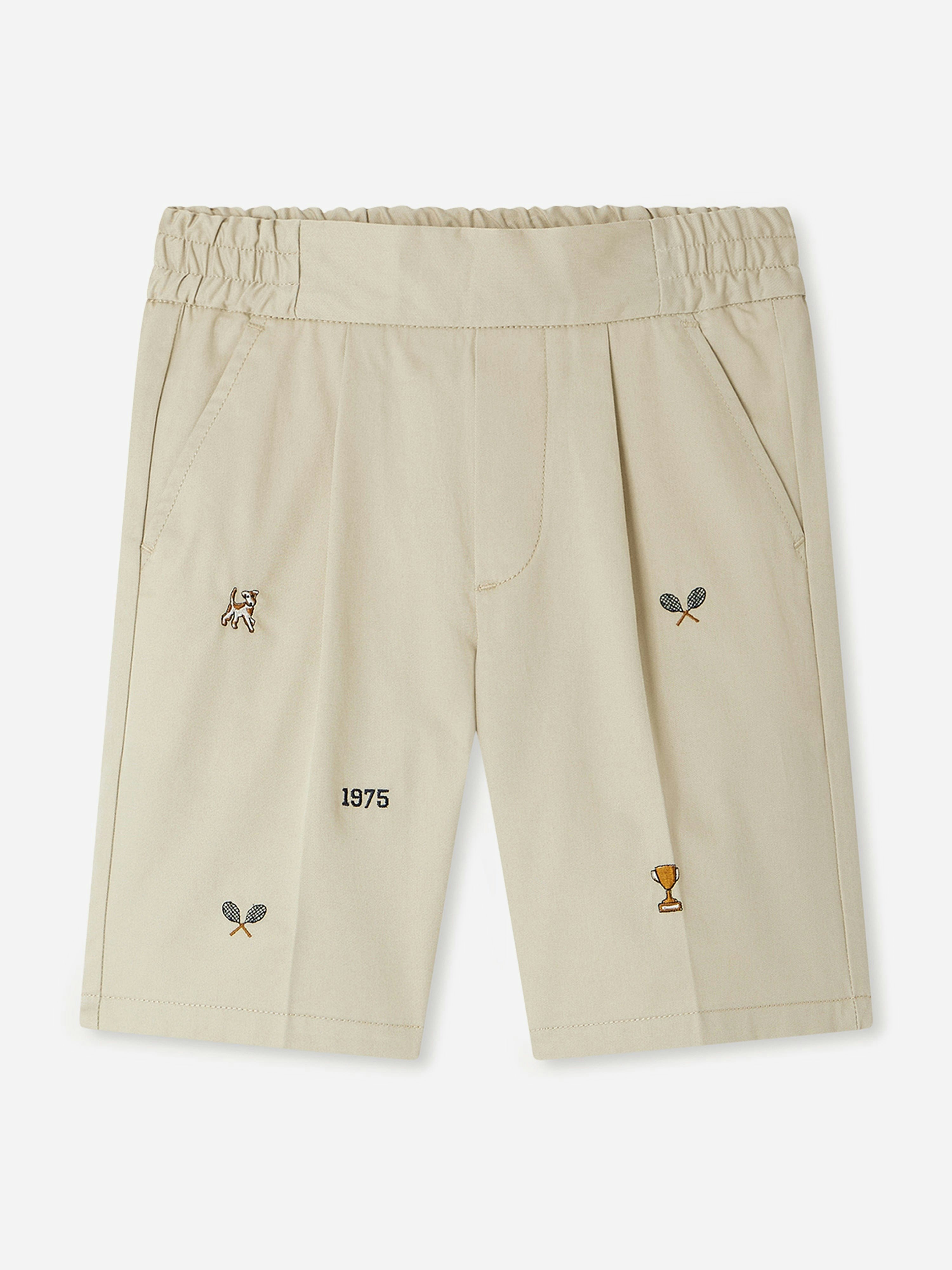 Bonpoint Boys Beige/Ivory Christian Shorts In - 10 Yrs