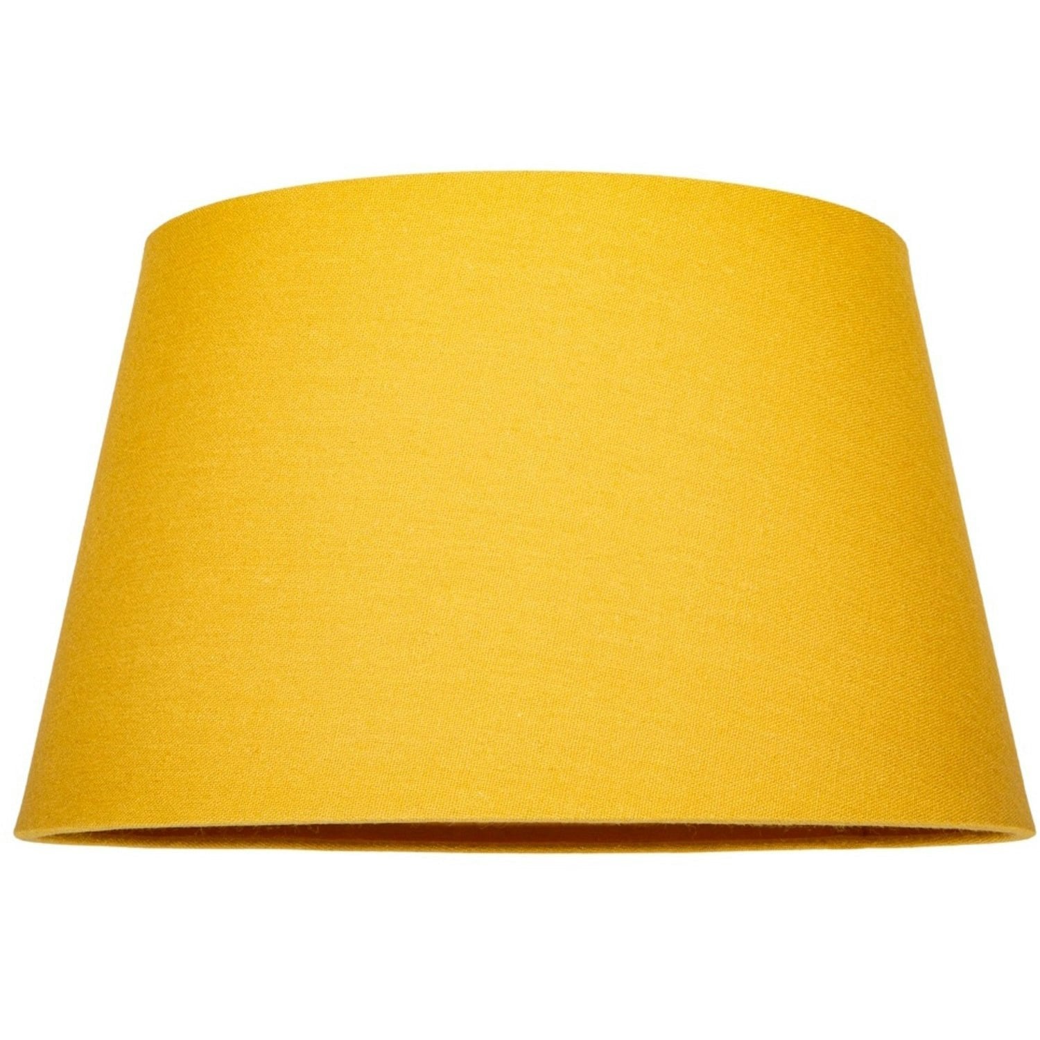 Rackhams Light/White Traditional 14 Inch Ochre Mustard Linen Drum Table/Pendant Lampshade 60W Maximum