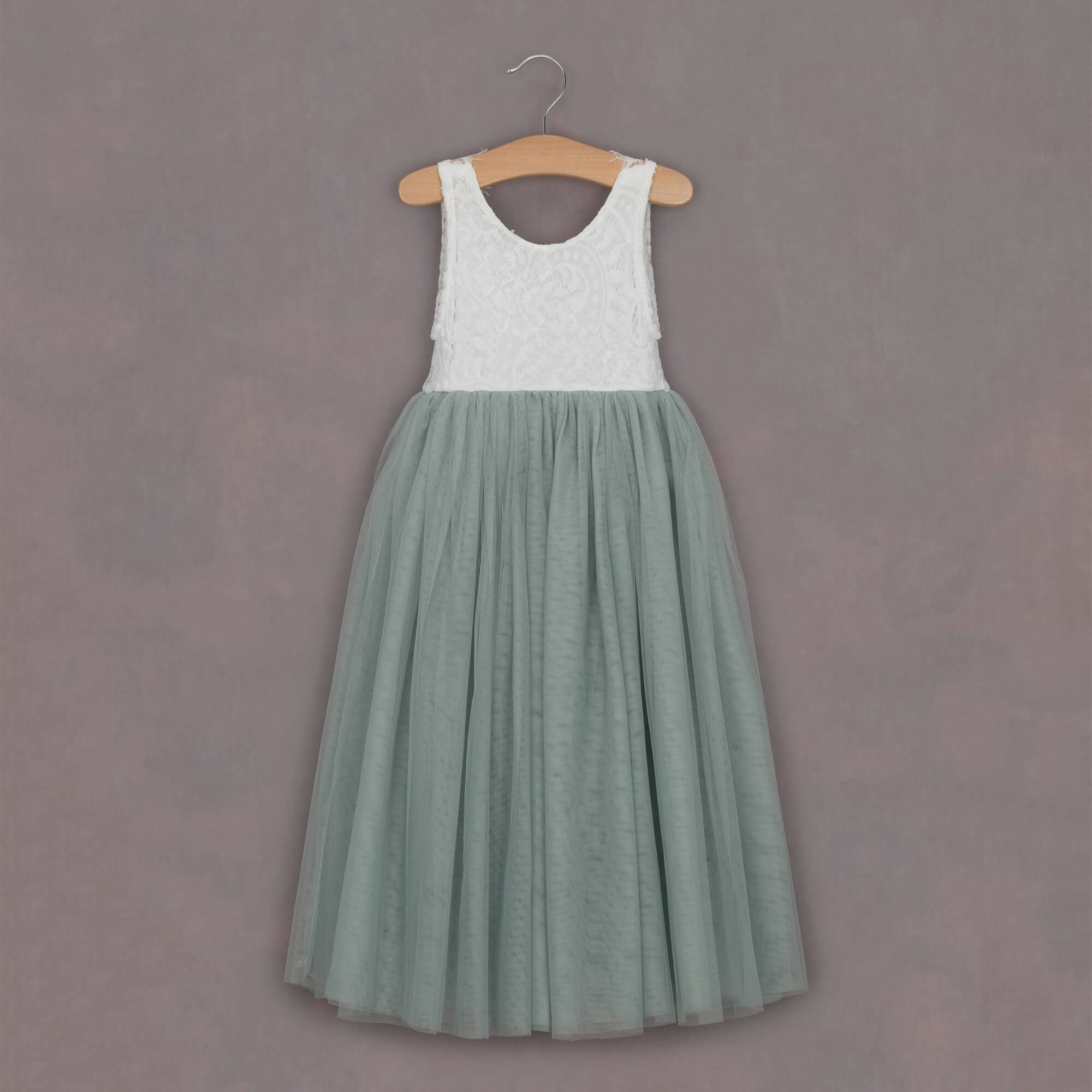 Uk Flower Girl Boutique Girls White/Silver/Green Uk Flower Boutique Bohemian Classic Sleeveless Dress - Pistachio - 6/12 Months