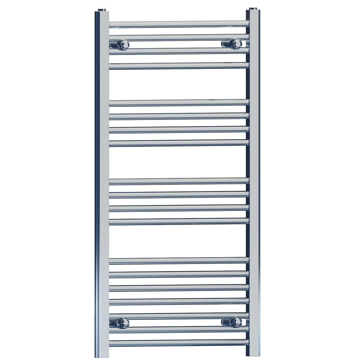 Myhomeware 500Mm X 1000Mm Chrome Heated Bathroom Towel Rail Radiator For Central Heating Designer Uk