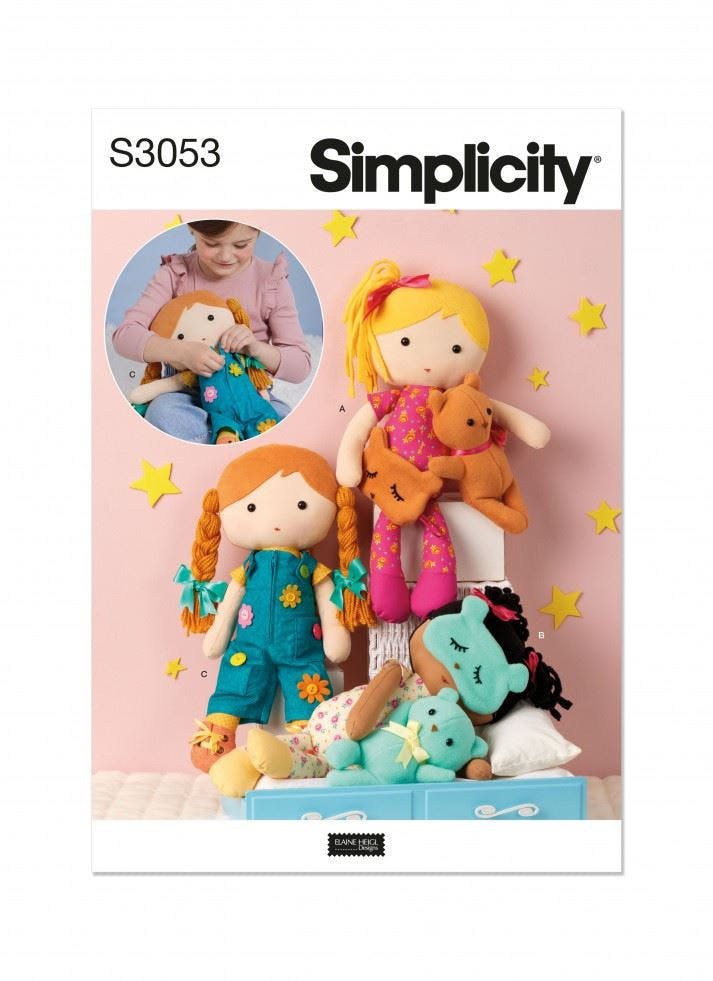 Simplicity Sewing Pattern 3053, Toys, Doll Clothes Os (One Size) - Intermediate - Os (One Size)