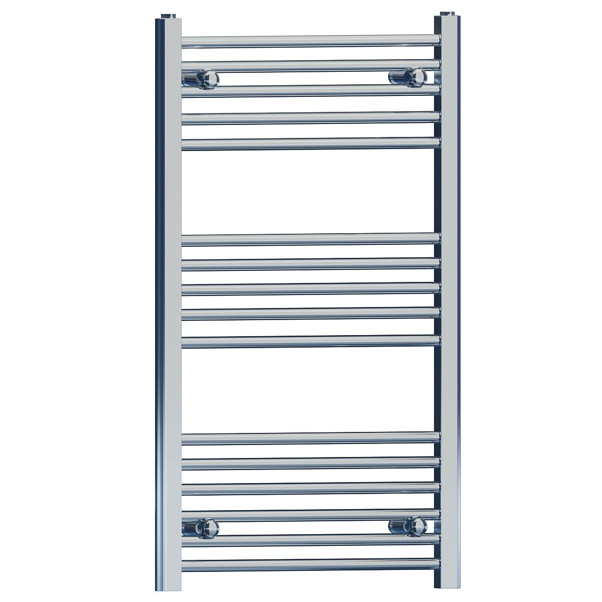 Myhomeware 450 Mm X 900 Mm Straight Chrome Heated Bathroom Towel Rail Radiator For Central Heating Designer