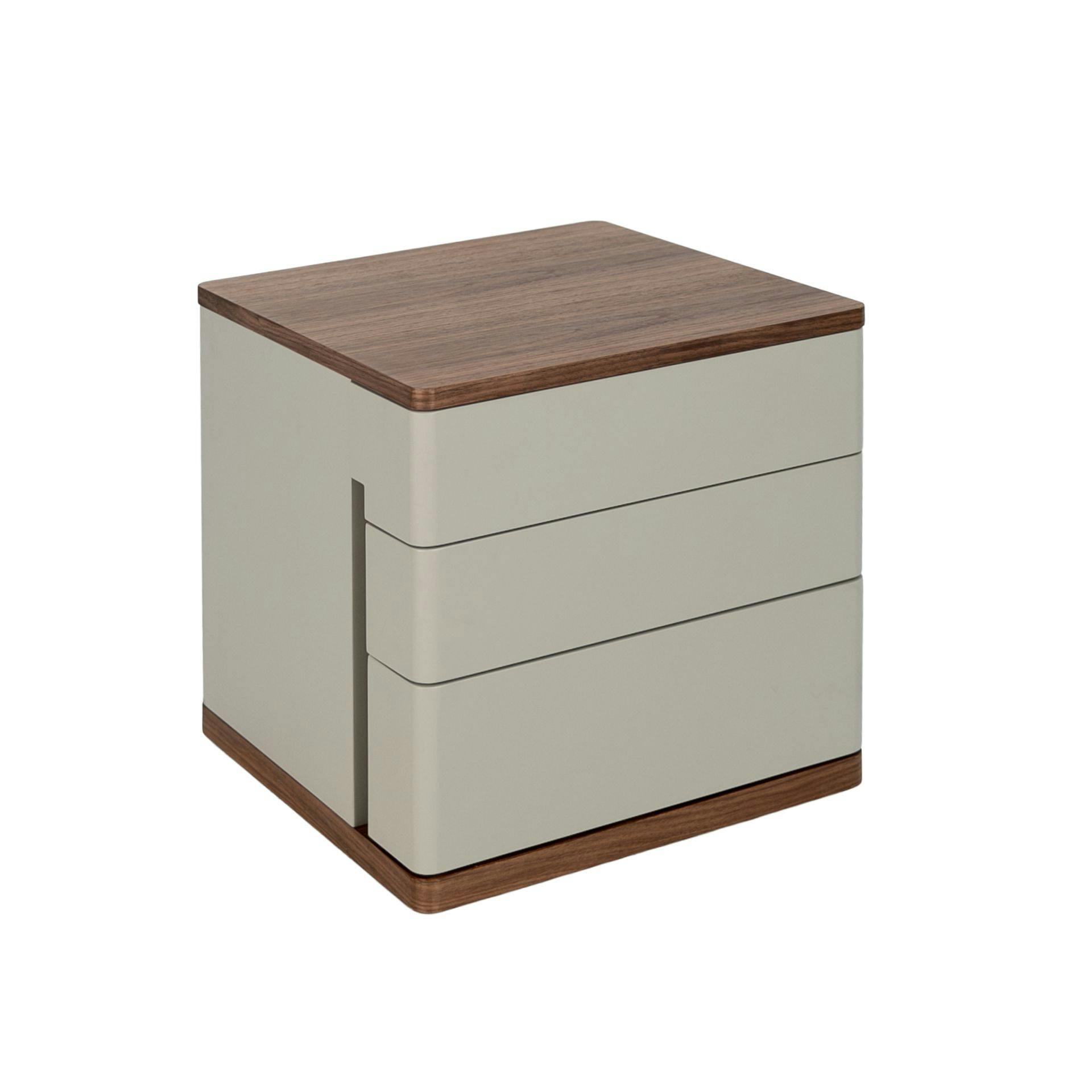 Angel Cerdá Grey Wood And Walnut Bedside Table 7166