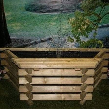 Rackhams 25 Gallon Flat-Back Wooden Norlog Pond, 410Mm High - Without Pump