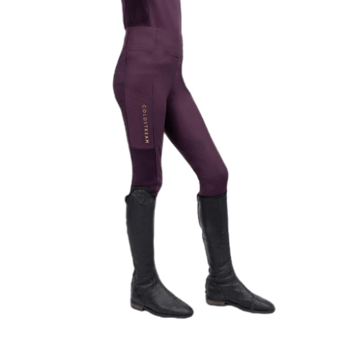 Coldstream Girls Purple New Generation Ednam Horse Riding Tights - Mulberry - 5-6 Years - Mulberry - 100% Mixed