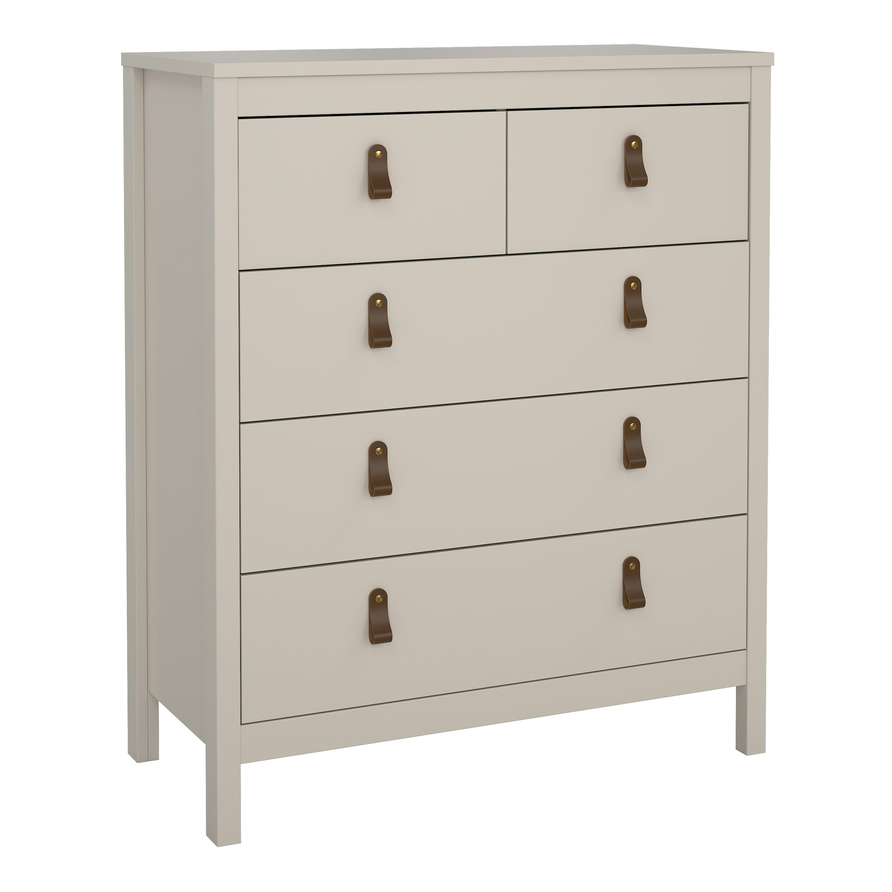 Rackhams Barcelona Chest 3+2 Drawers In Cashmere - Cashmere - Matt - Melamine