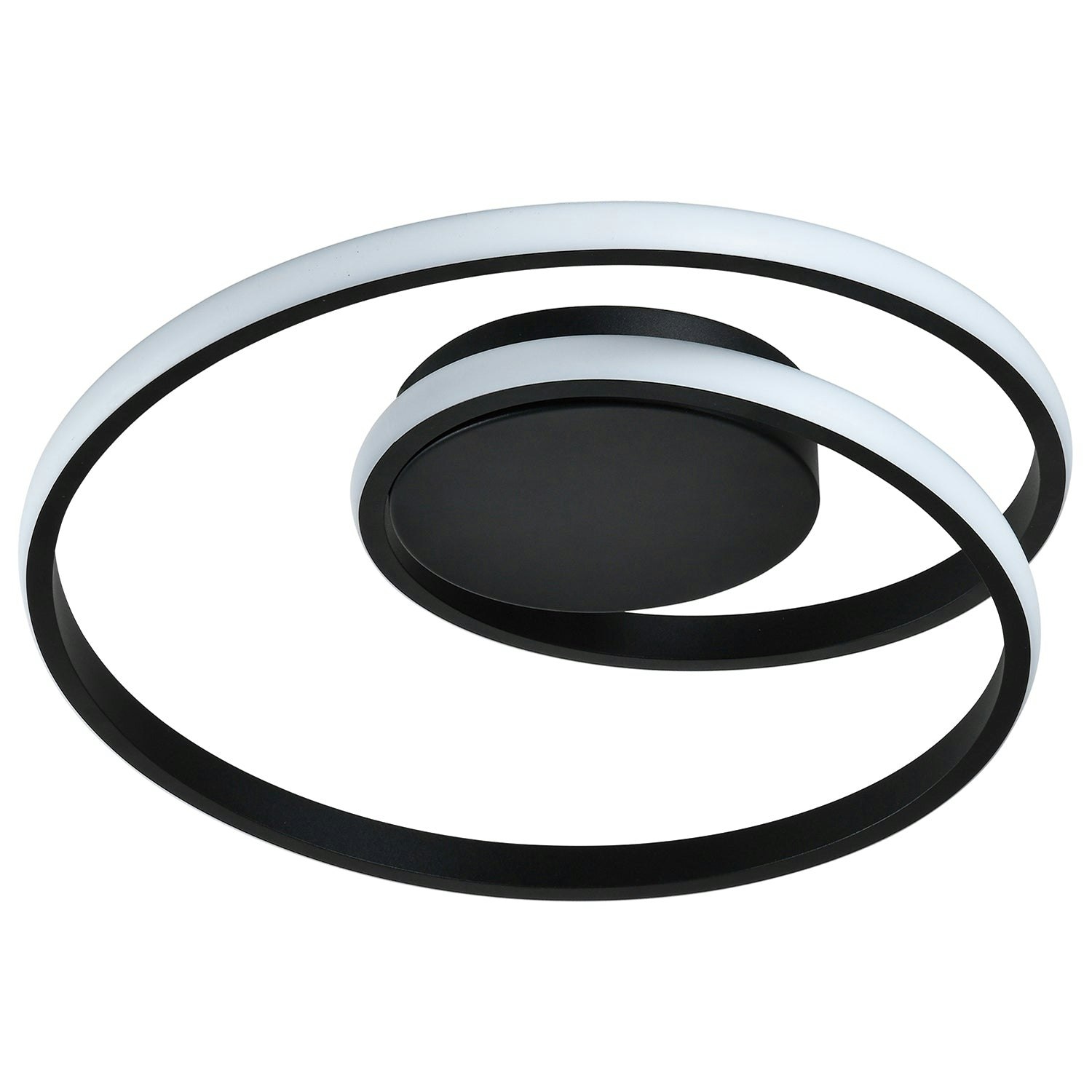 Rackhams Light/Black Modern Single Loop Strip Flush Led Powered Ceiling Fitting In Sand 9Cm