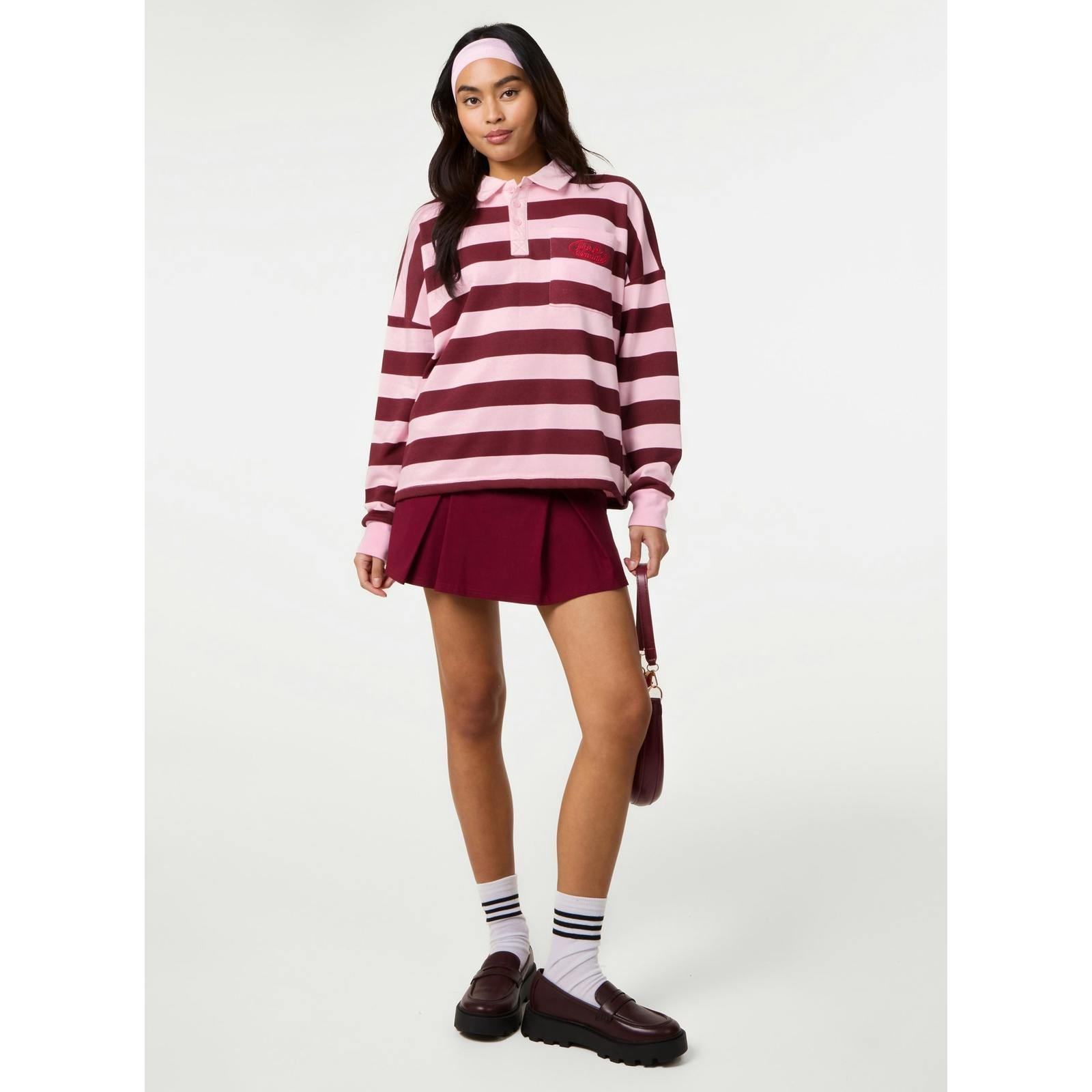 Pink Vanilla Stripe Rugby Top - S-M