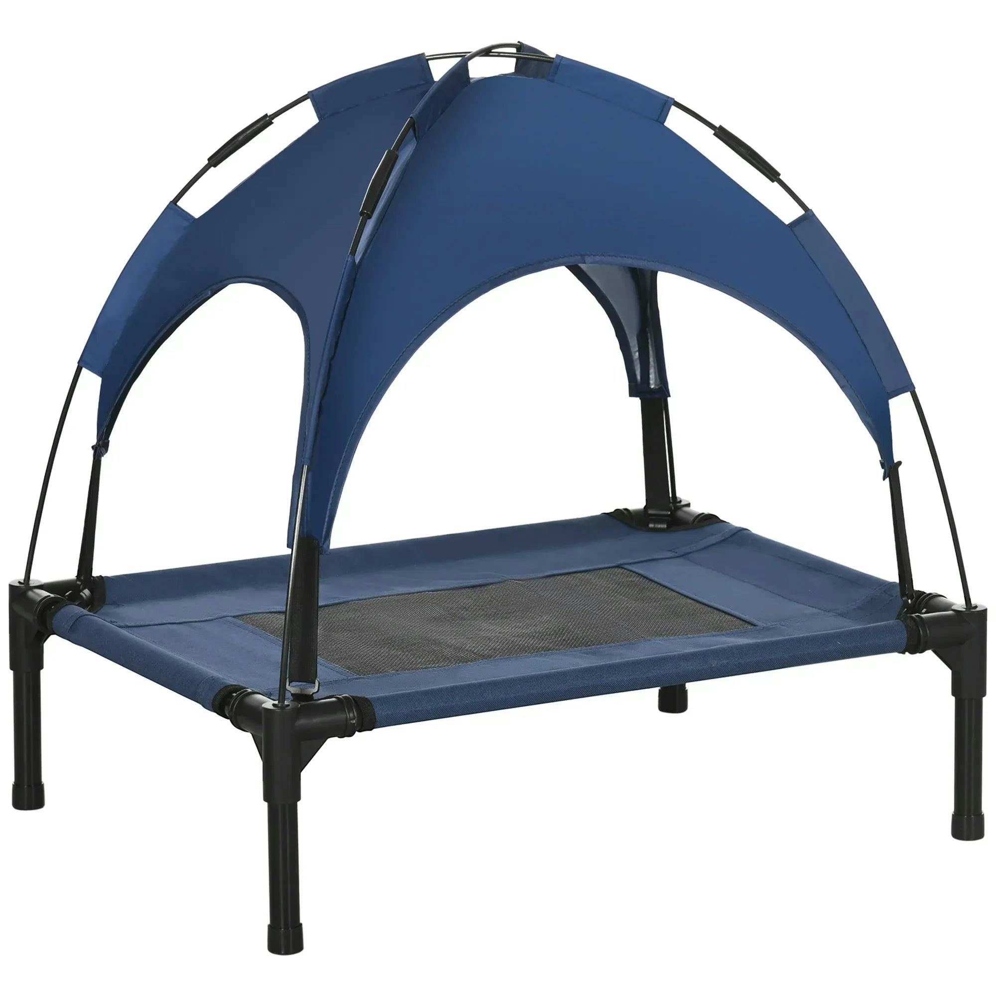 Pawhut Blue Raised Dog Bed Waterproof Elevated Pet Cot With Breathable Mesh Uv Protection Canopy For Small Dogs, 61 X 46 X 62Cm | Aosom Uk - Image 5
