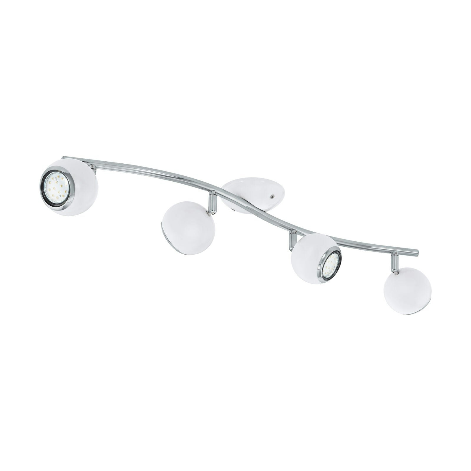 Loops Light/White Flush Spots Ceiling Colour Chrome Shade Bulb Gu10 4X3w Incl. Size 4