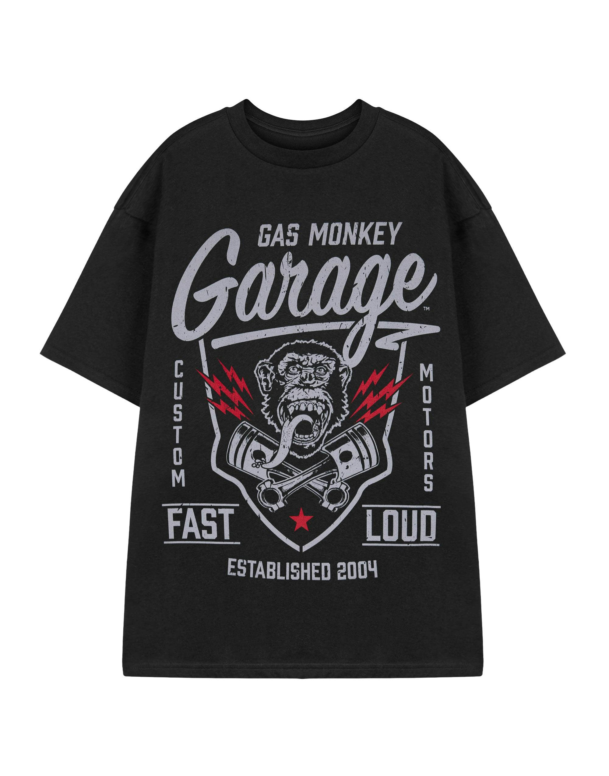 Vanilla Underground Men's Black Gas Monkey Garage Fast & Loud Short Sleeved T-Shirt - Small
