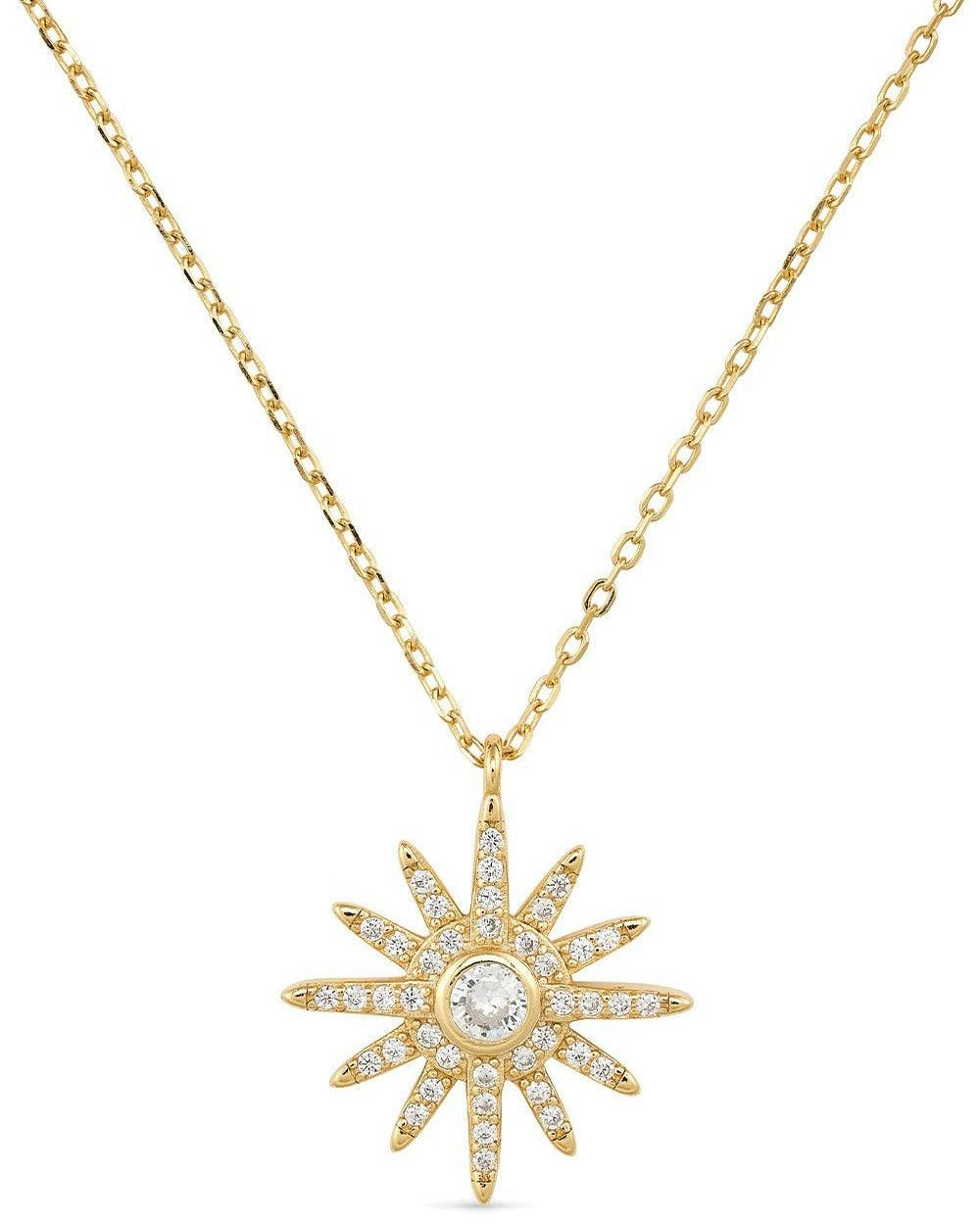 Elk & Bloom Gold Dainty 14K Star Sun Necklace - Pendant Only - No Thank You