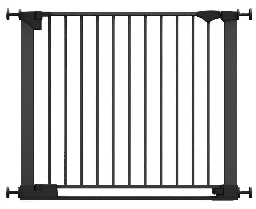 Safetots Black Safestep Gate, 89Cm - 96Cm, Extra Low Walkthough, 74Cm Extra Wide Doorway, One Piece Extra Wide Baby Gate - Metal - 89Cm -96Cm
