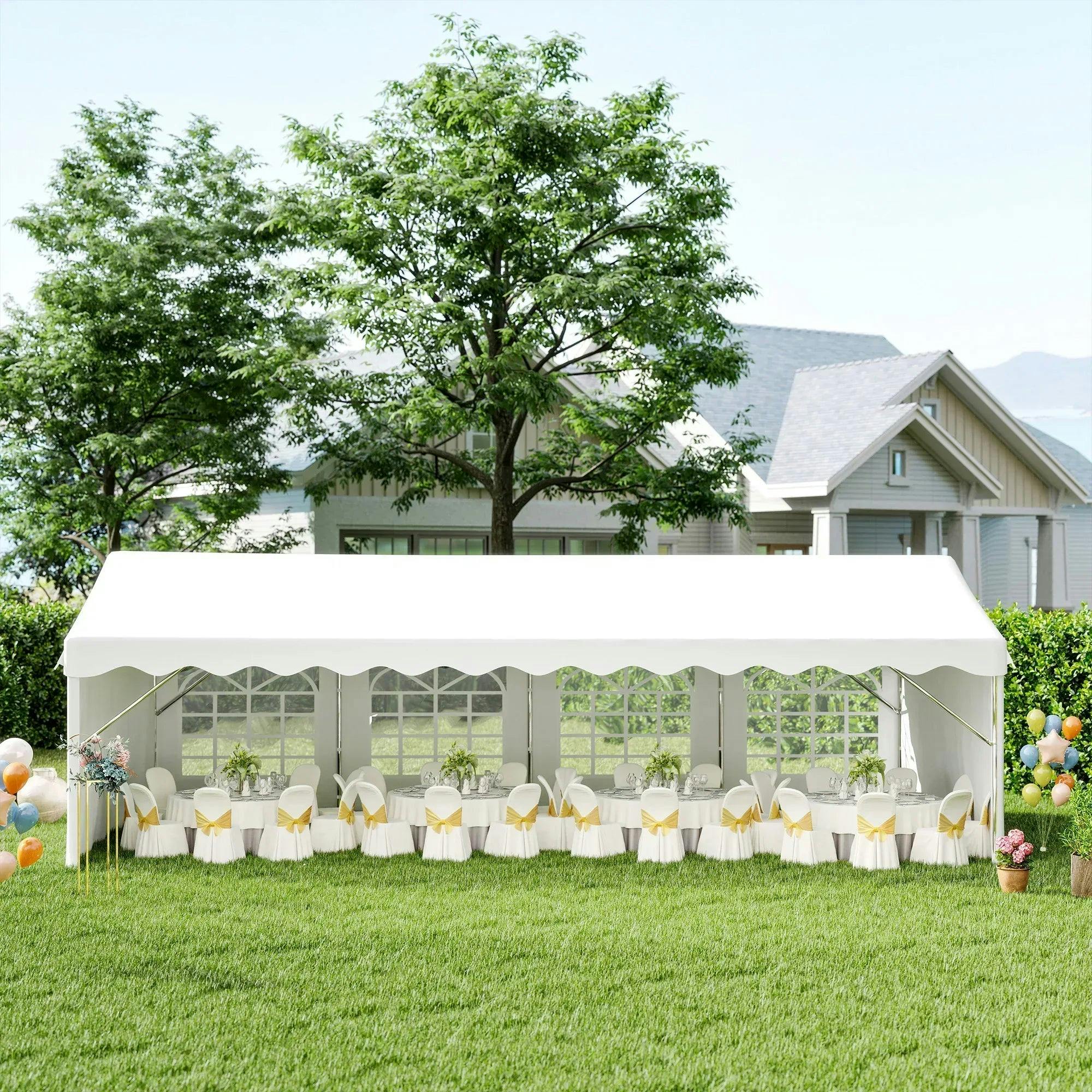 Outsunny Unisex White Garden Gazebo Portable Carport Shelter W/ Removable Sidewalls&Doors In - Image 5