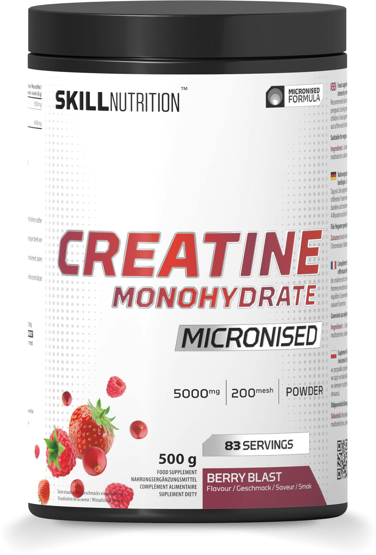 Skill Nutrition Micronised Creatine Monohydrate 500G-Berry Blast - Image 2