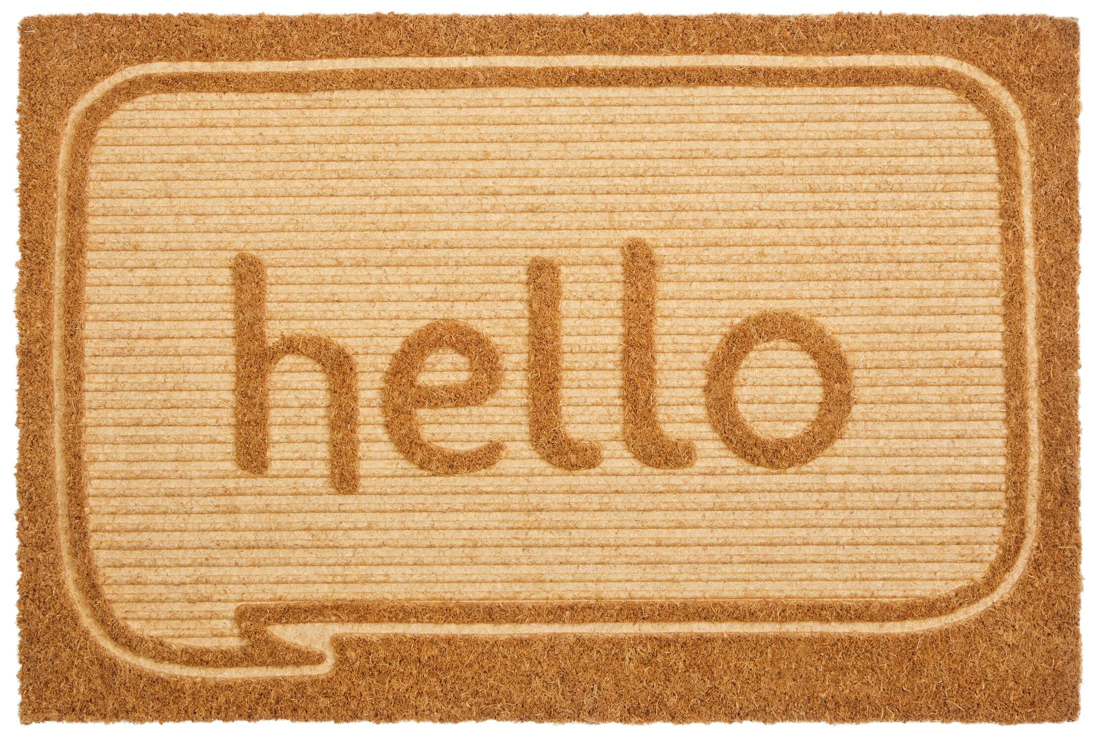 Premier Housewares Filta Hello Embossed Coir Doormat - Image 2