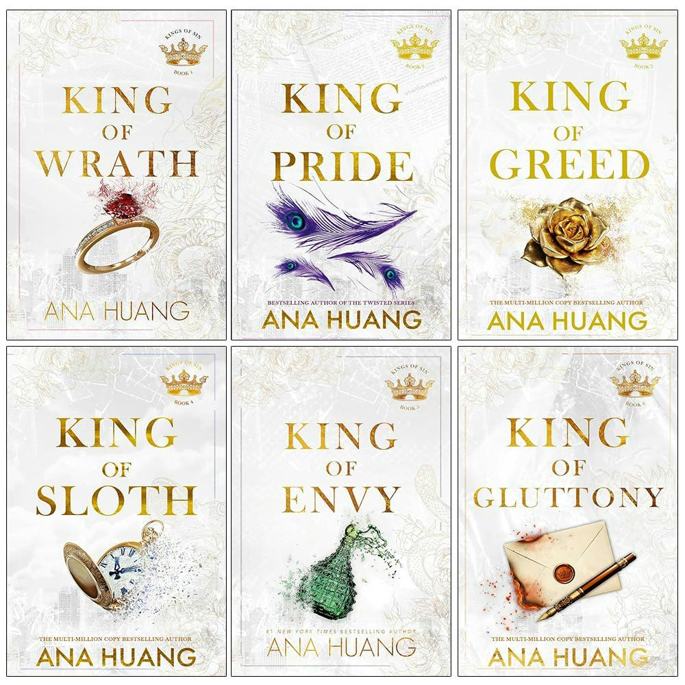 Various Publishers Kings Of Sin Series 6 Books Collection Set By Ana Huang(King Of Wrath, King Of Pride, King Of Greed, King Of Sloth, King Of Envy And King Of Gluttony)