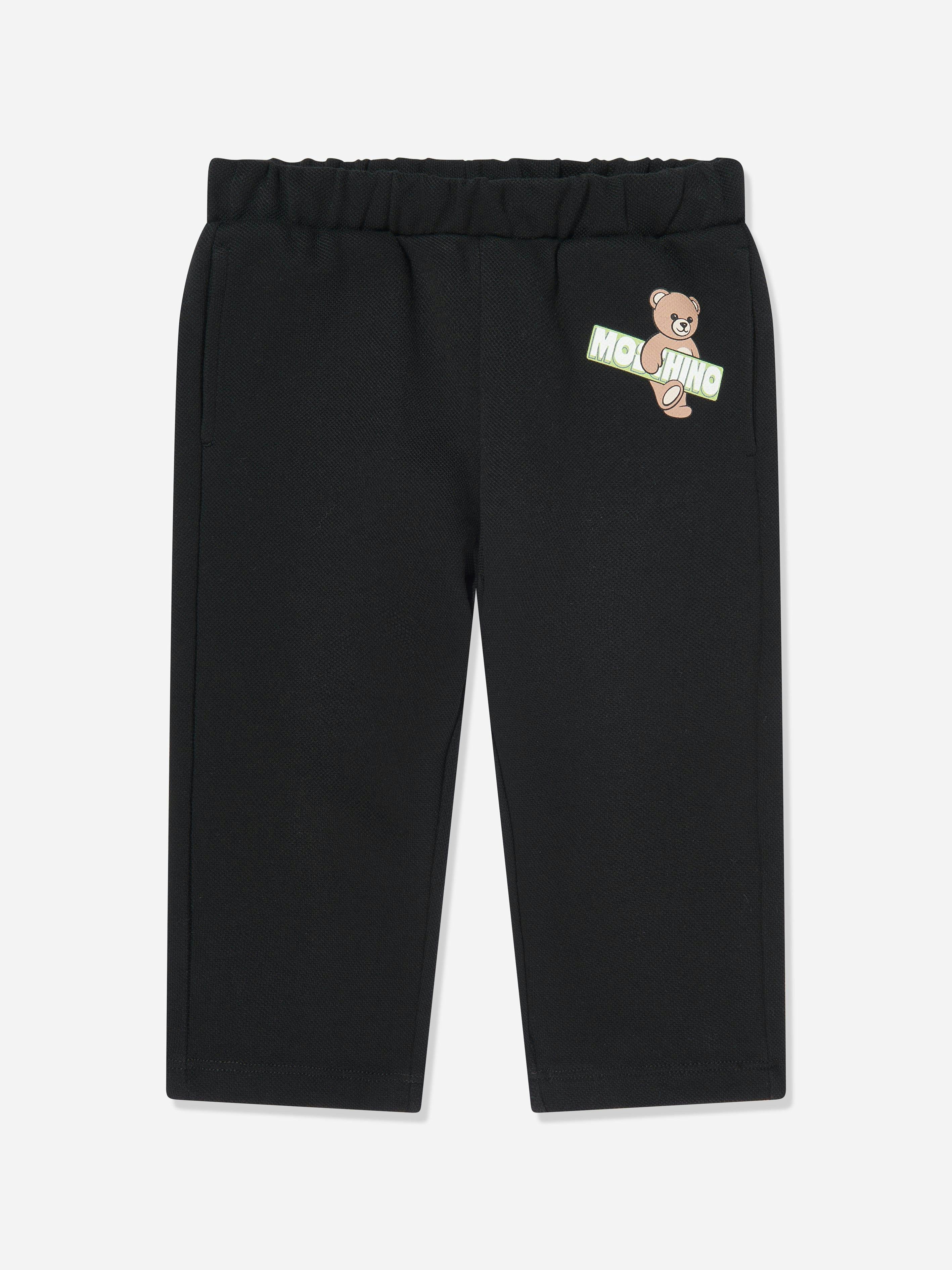 Moschino Kids Black Moschino Baby Teddy Bear Logo Joggers In - 18 - 24 Mths