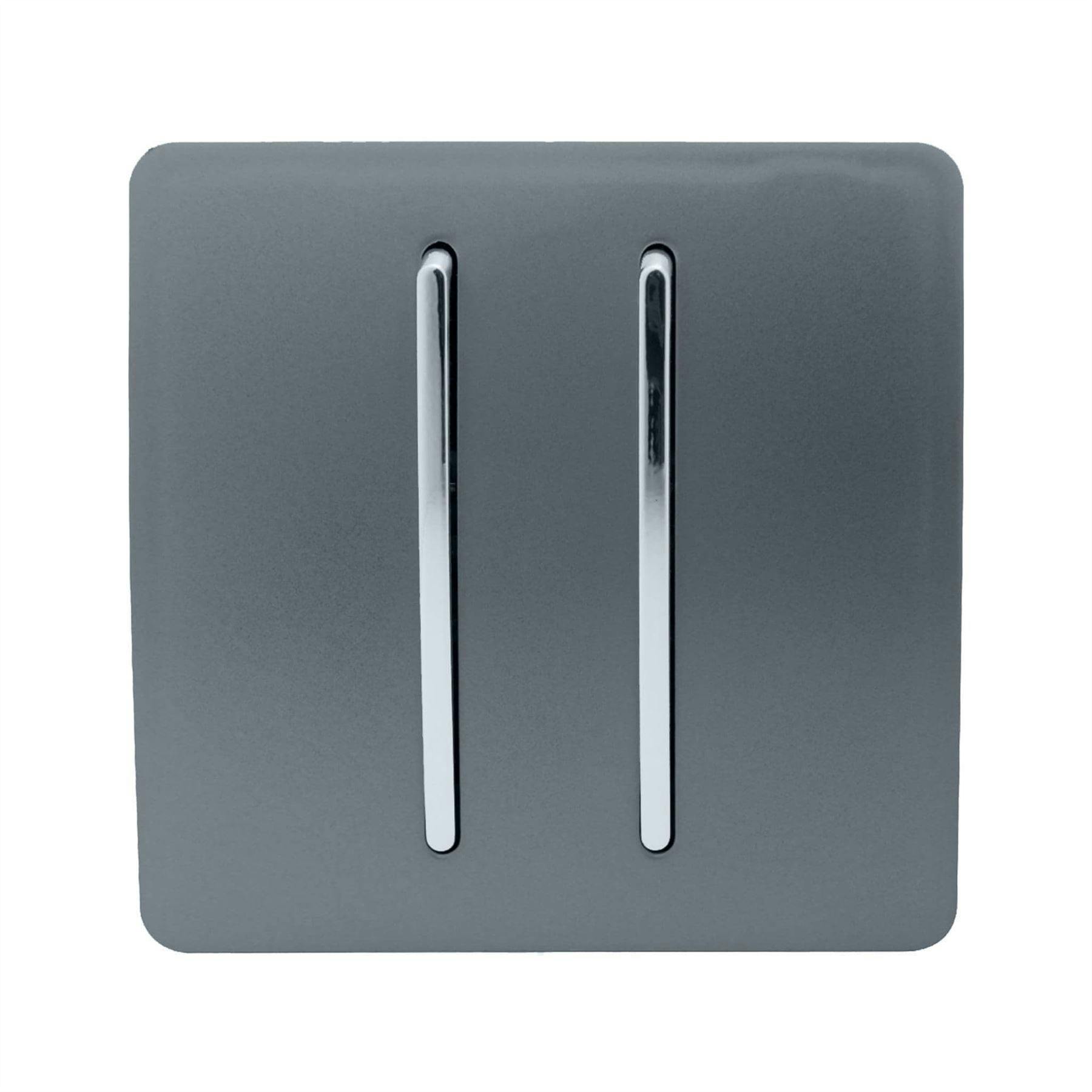 Trendi Switch 2 Gang Intermediate Rocker Light Switch - Warm Grey - Image 7