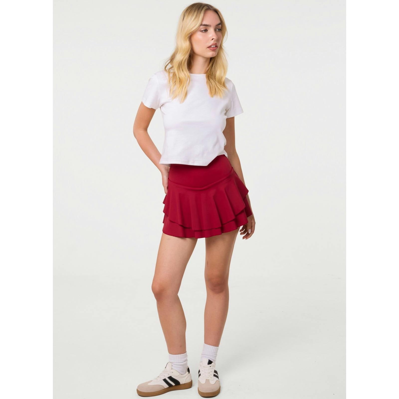 Pink Vanilla Ra Ra Active Skirt - Wine - L