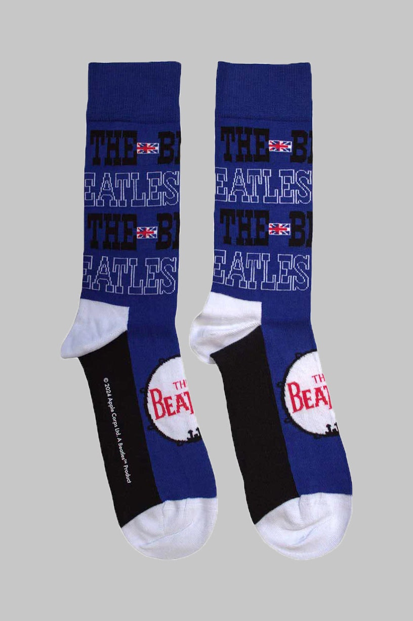 Paradiso Clothing Unisex Blue The Beatles Budokan Poster & Drum Logo Ankle Socks