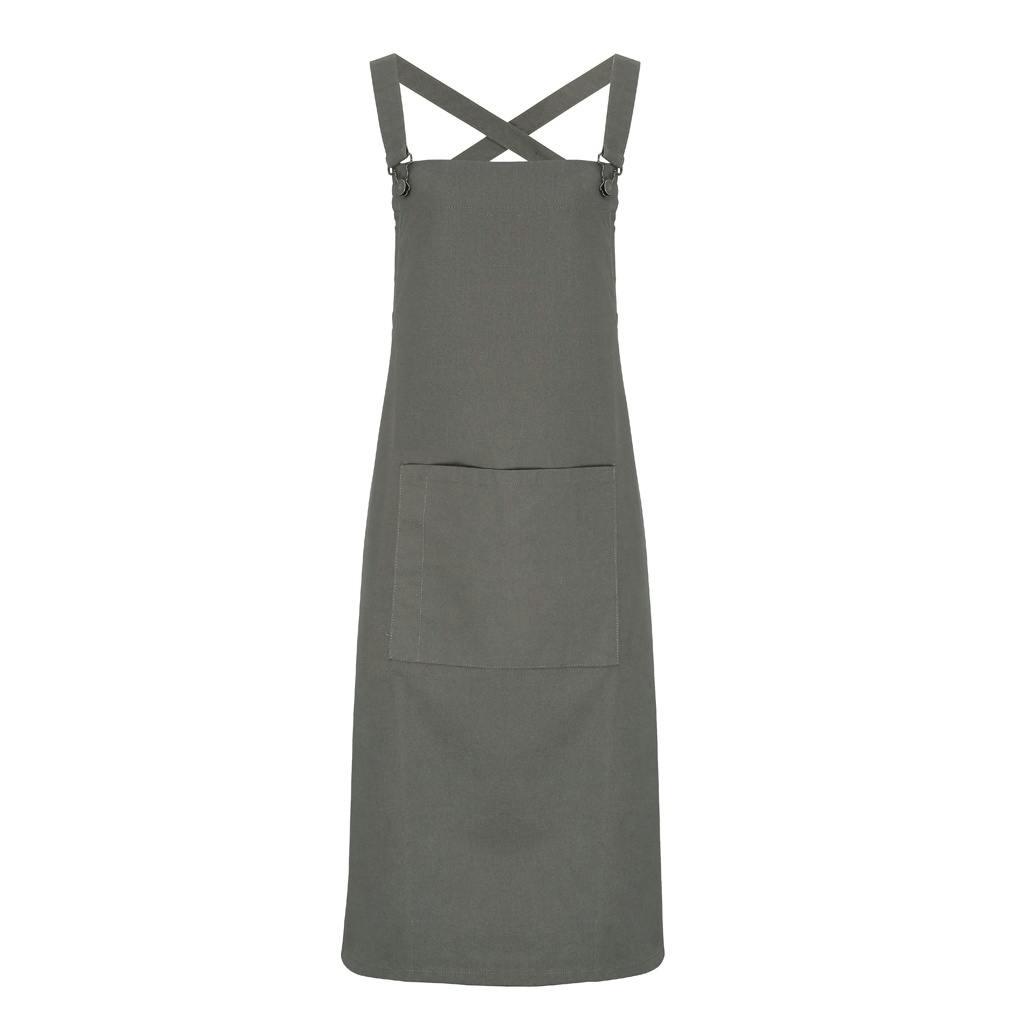 Premier (One Size, Dark Grey) Cross Back Barista Bib Apron - Image 2